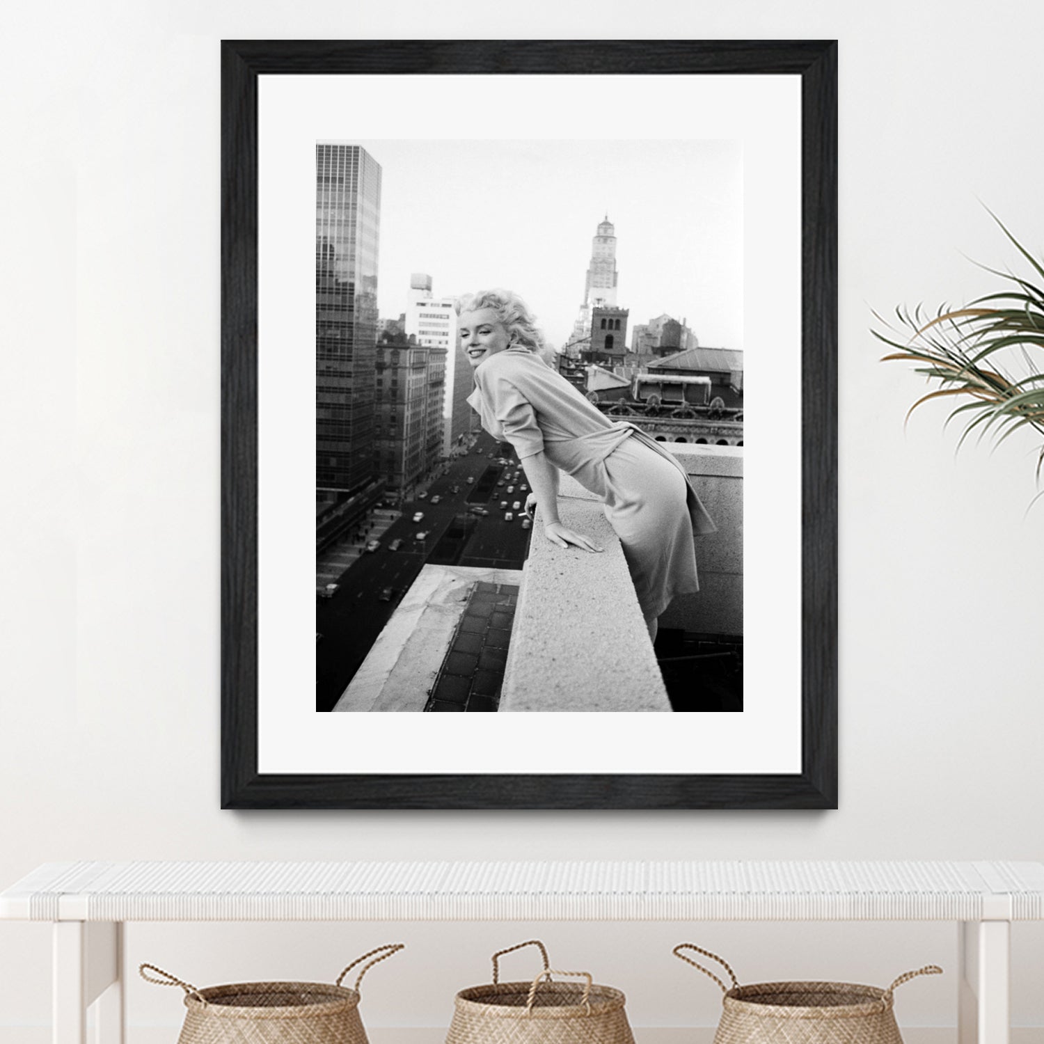 Marilyn on balcony by M studio on GIANT ART - black and white photography