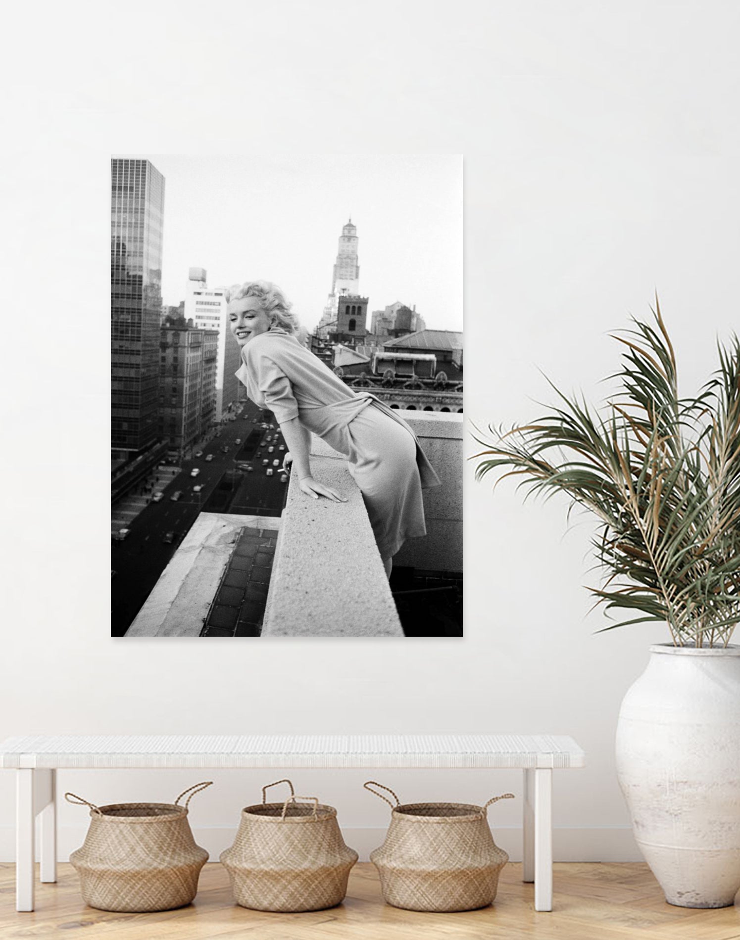 Marilyn on balcony by M studio on GIANT ART - black and white photography