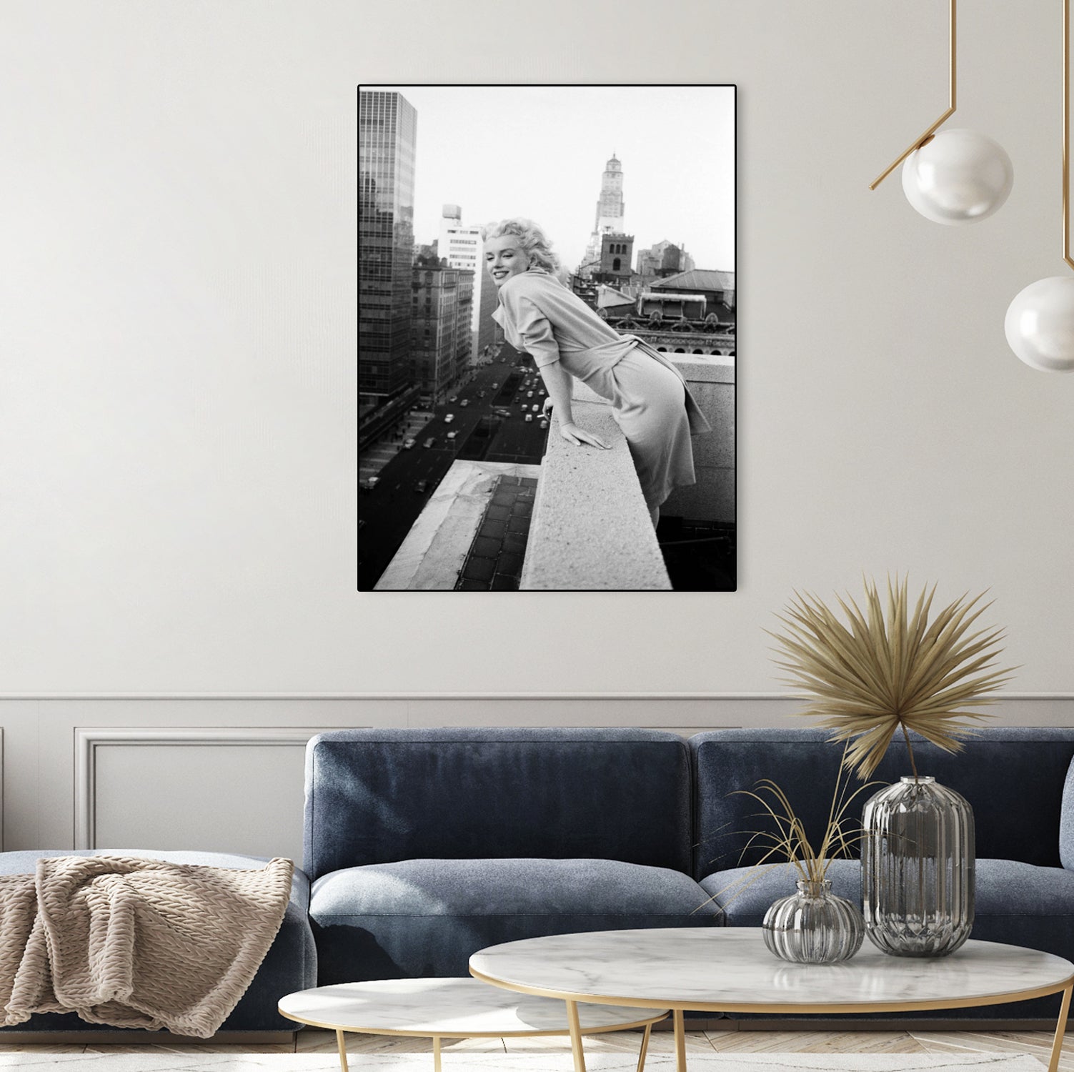 Marilyn on balcony by M studio on GIANT ART - black and white photography
