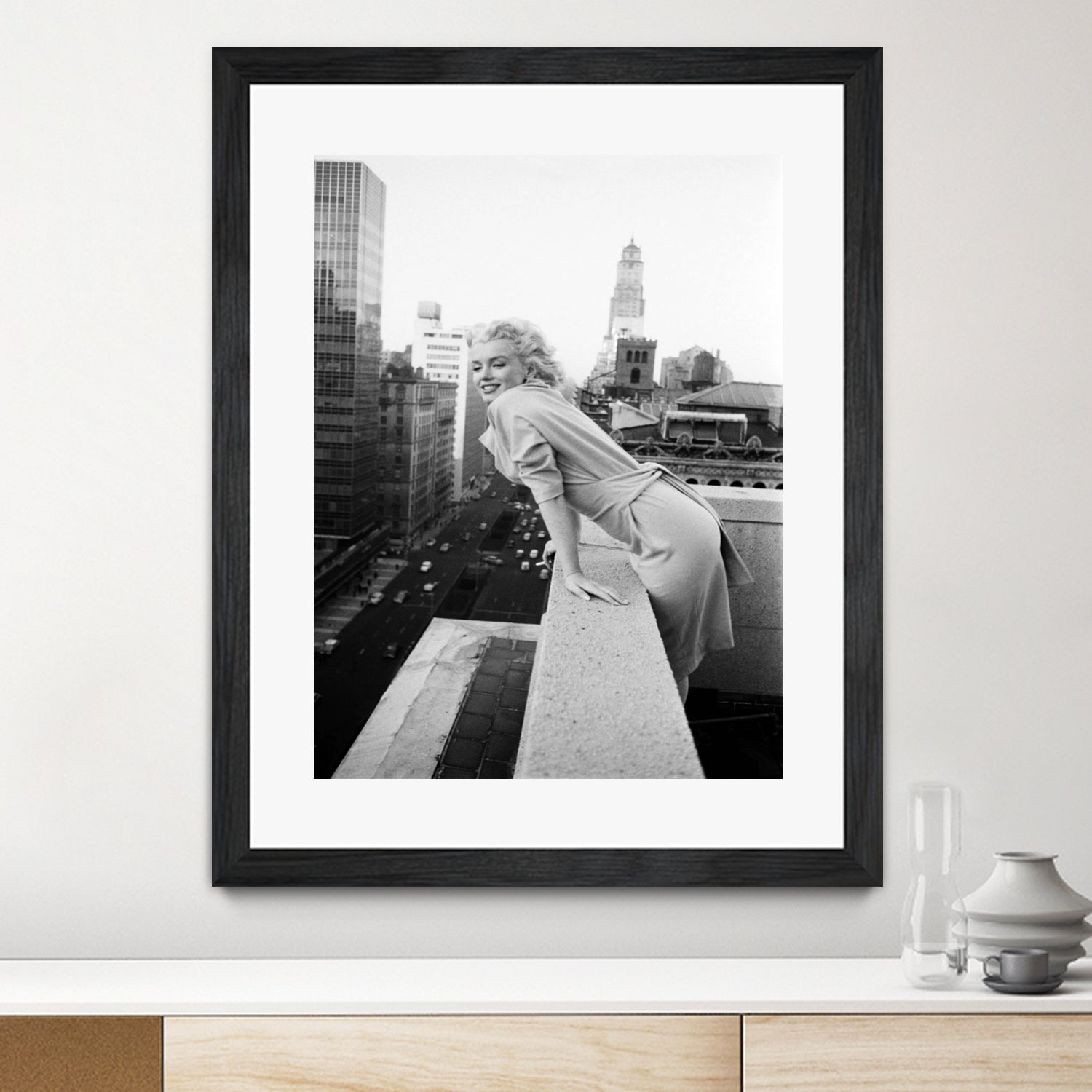 Marilyn on balcony by M studio on GIANT ART - black and white photography
