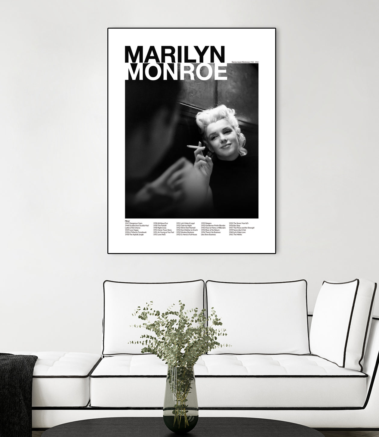 Marilyn Monroe by M Studio on GIANT ART - black and white photography