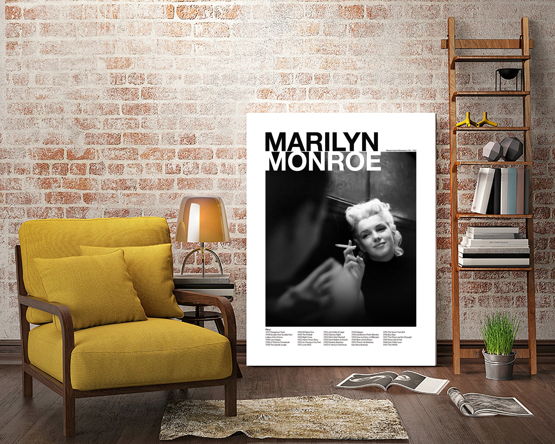 Marilyn Monroe by M Studio on GIANT ART - black and white photography