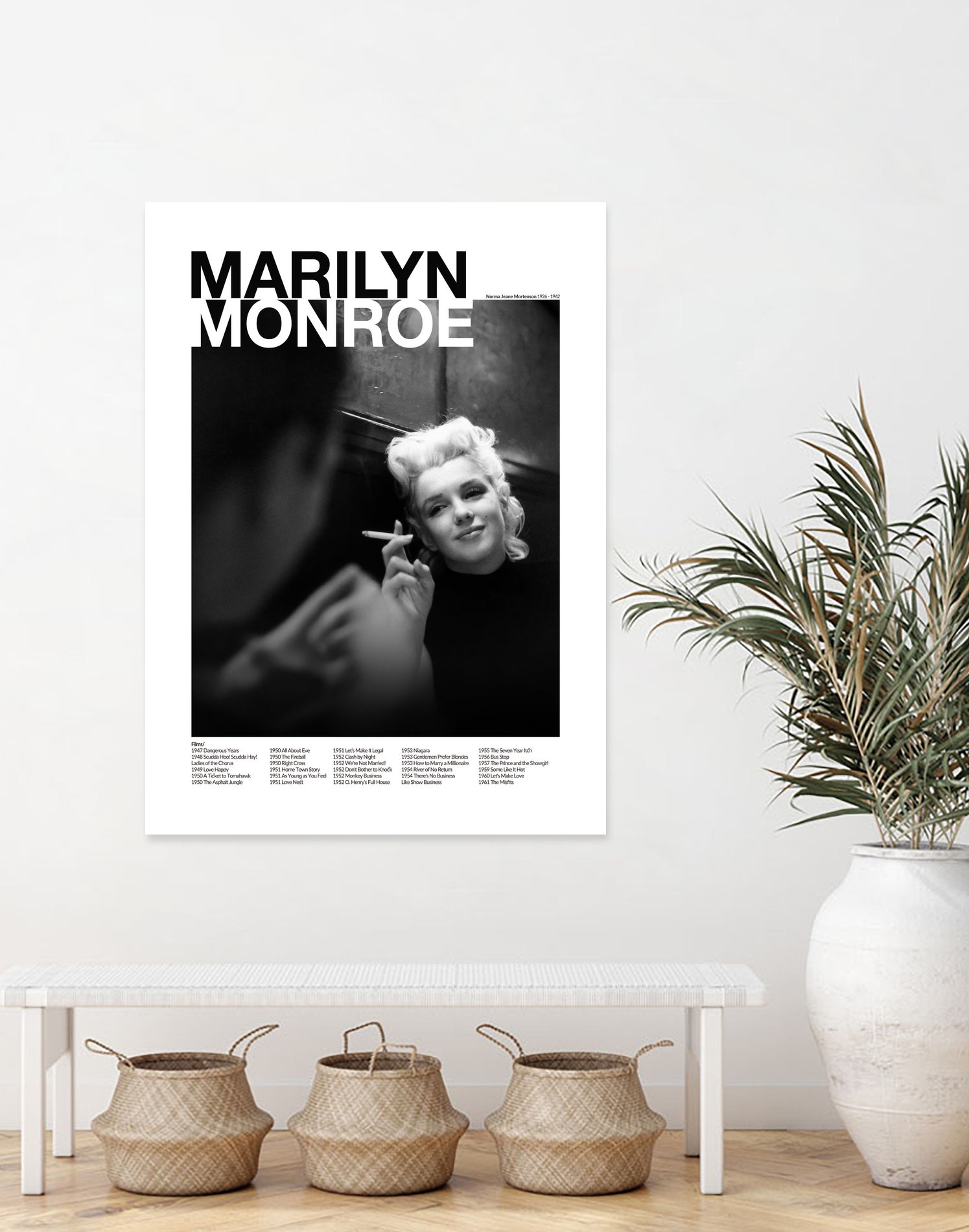 Marilyn Monroe by M Studio on GIANT ART - black and white photography