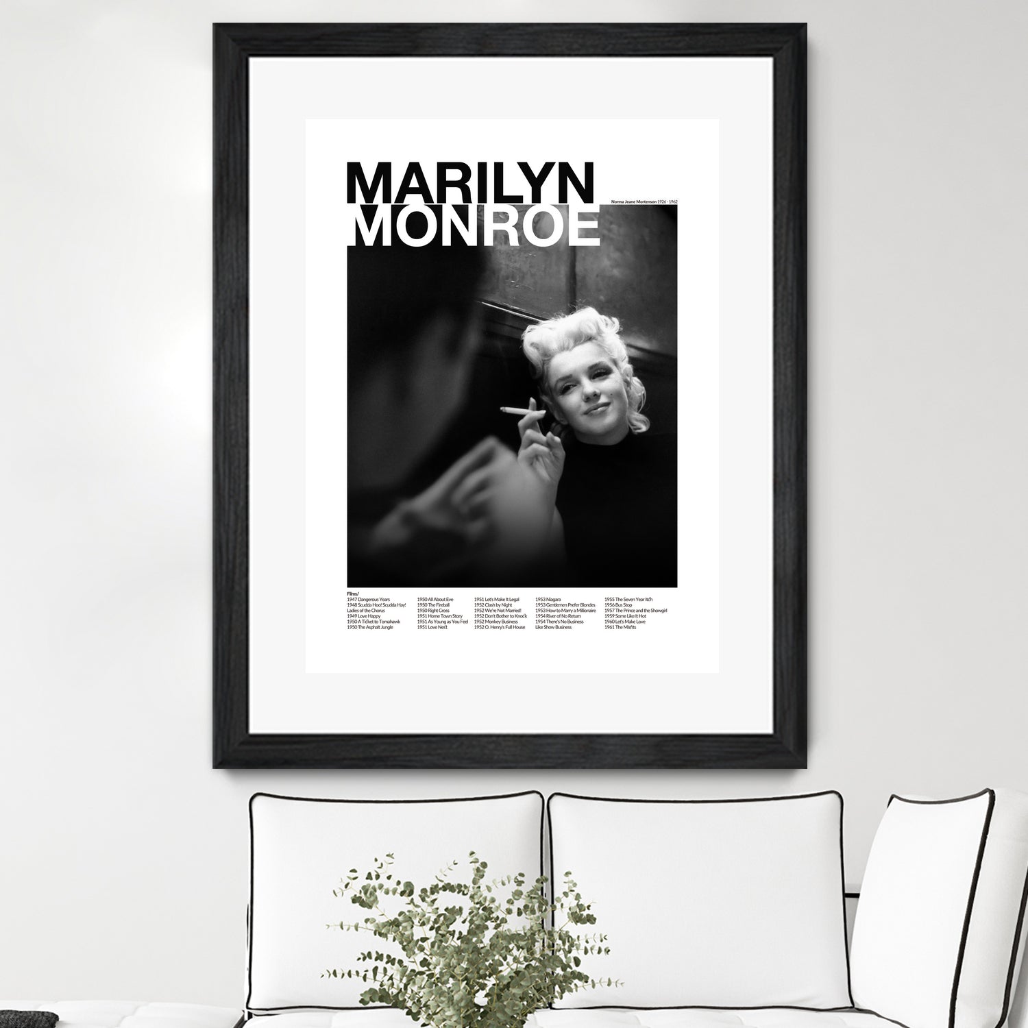 Marilyn Monroe by M Studio on GIANT ART - black and white photography
