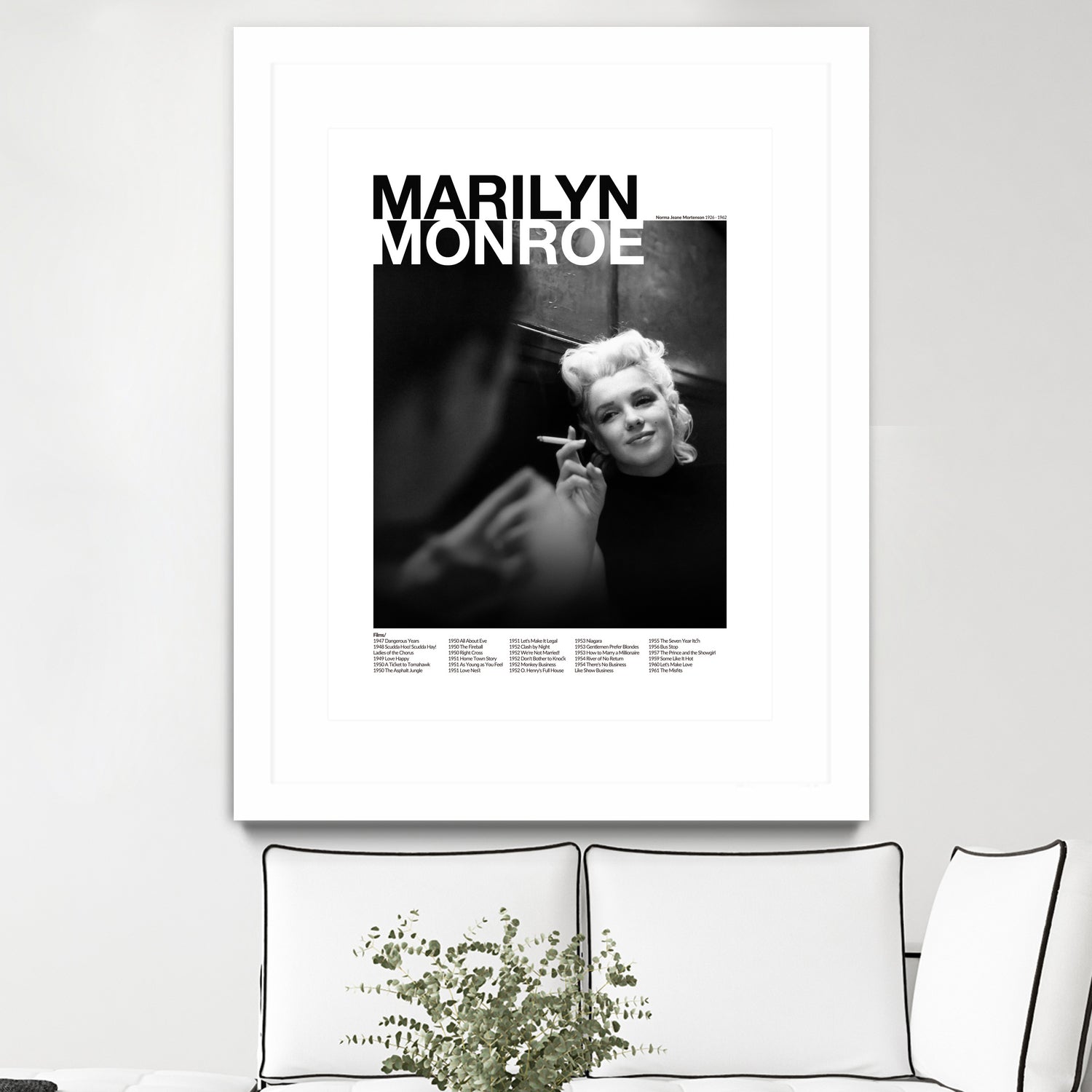 Marilyn Monroe by M Studio on GIANT ART - black and white photography
