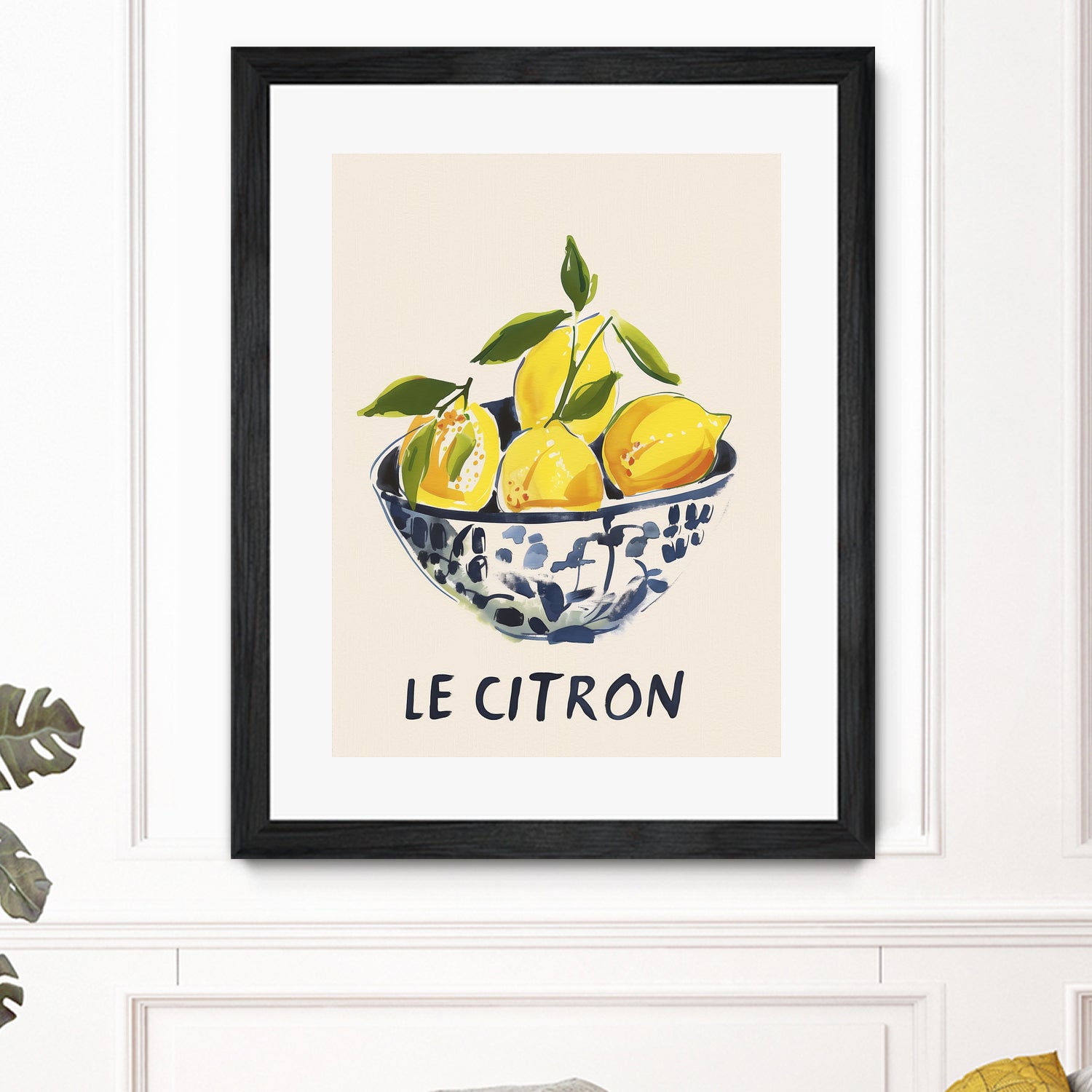 Le Citron by M Studio on GIANT ART - blue figurative canvas frame