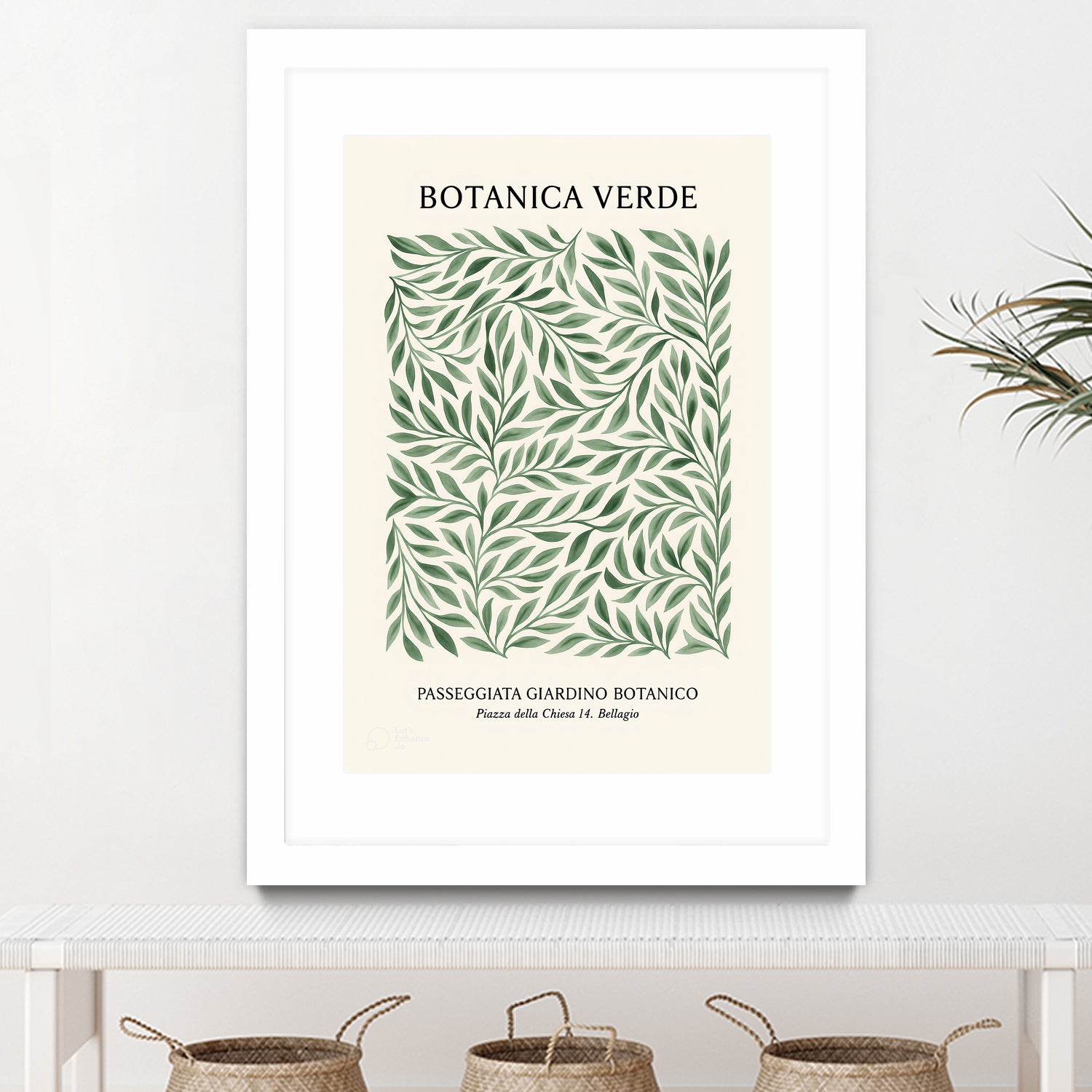 Botanica Verde by M Studio on GIANT ART - green botanical framed canvas