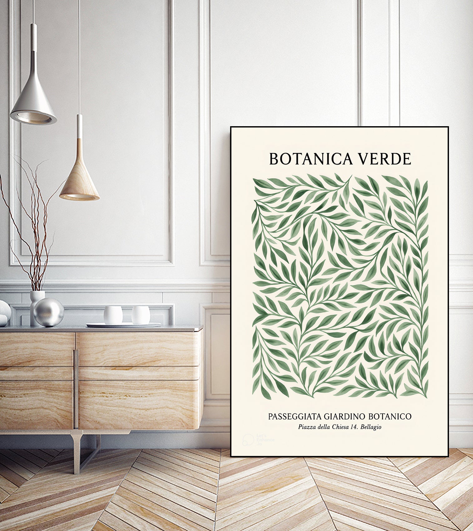Botanica Verde by M Studio on GIANT ART - green botanical framed canvas