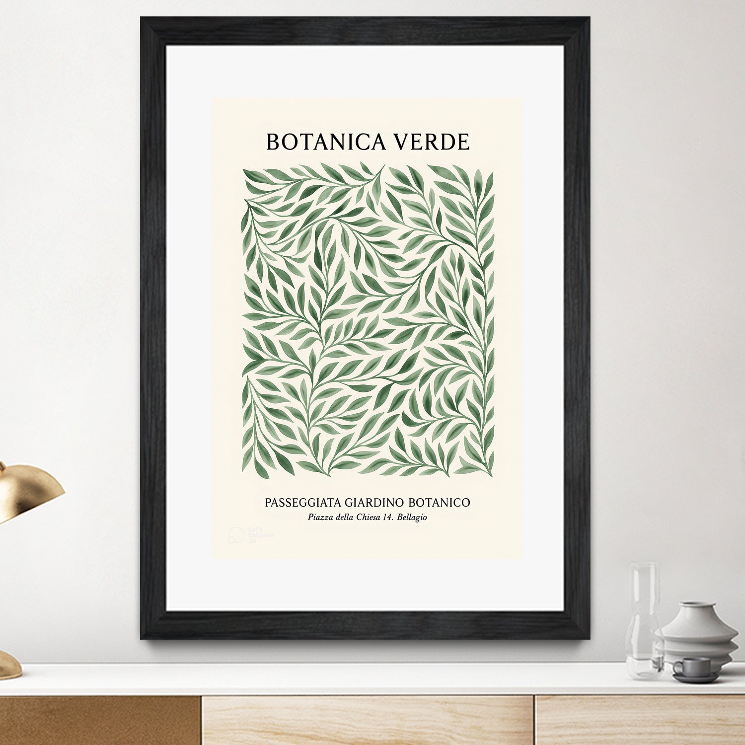 Botanica Verde by M Studio on GIANT ART - green botanical framed canvas