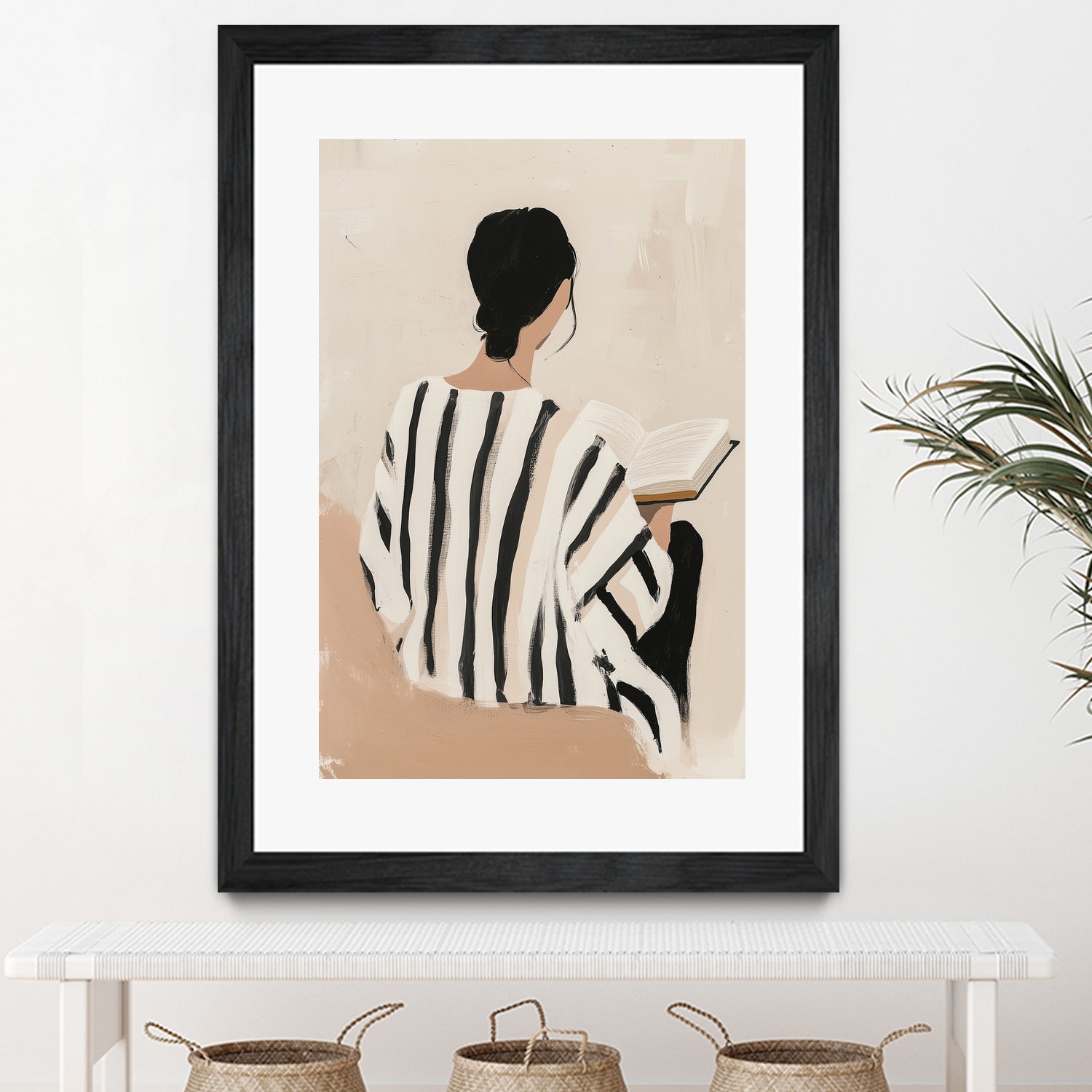 women reading by Mstudio on GIANT ART - beige figurative