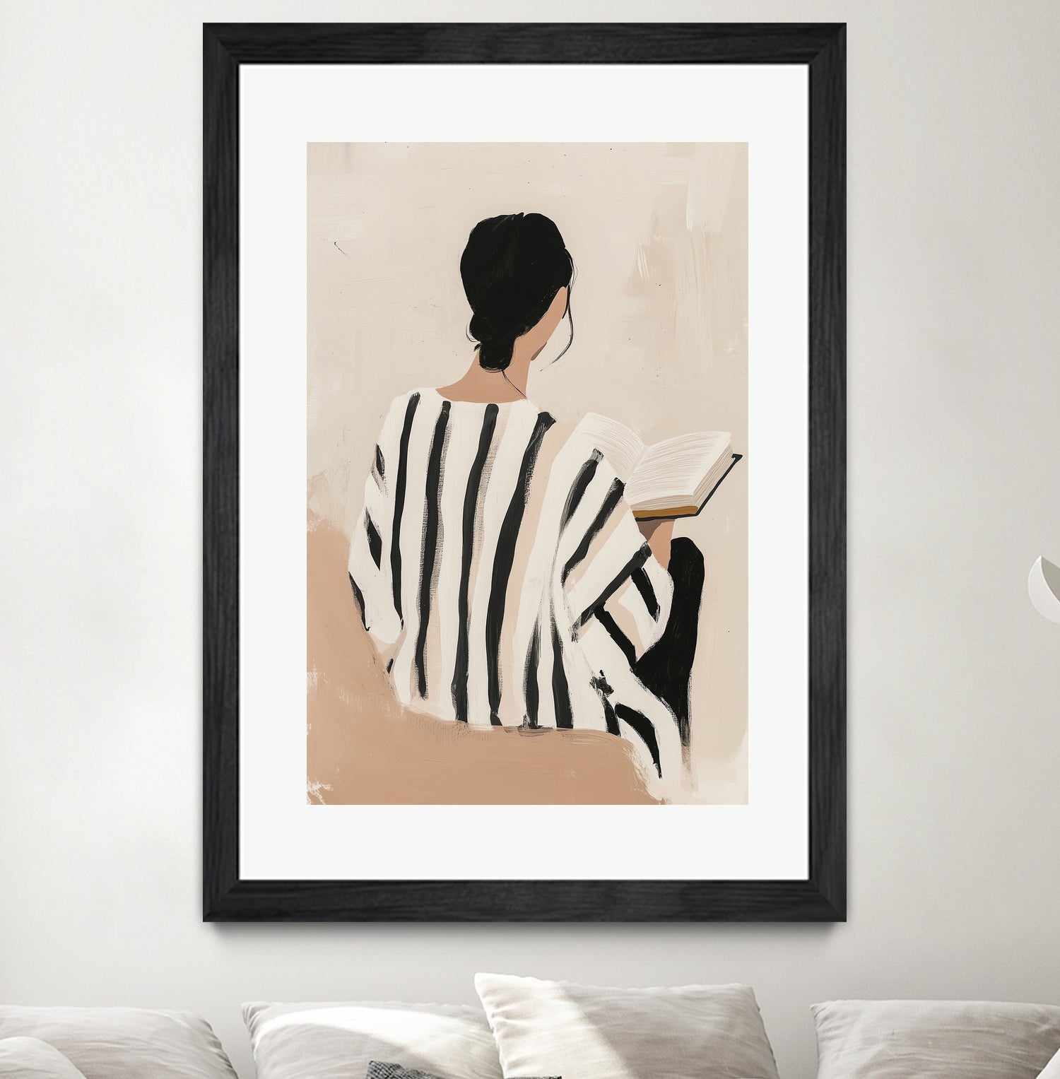 women reading by Mstudio on GIANT ART - beige figurative