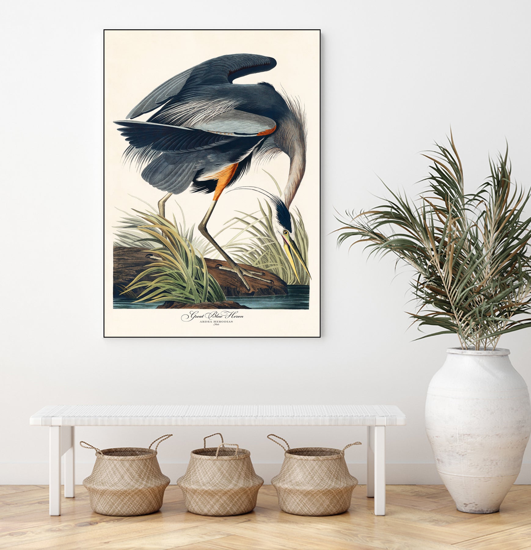 Great Blue Heron by John James Audubon on GIANT ART - green botanical nature