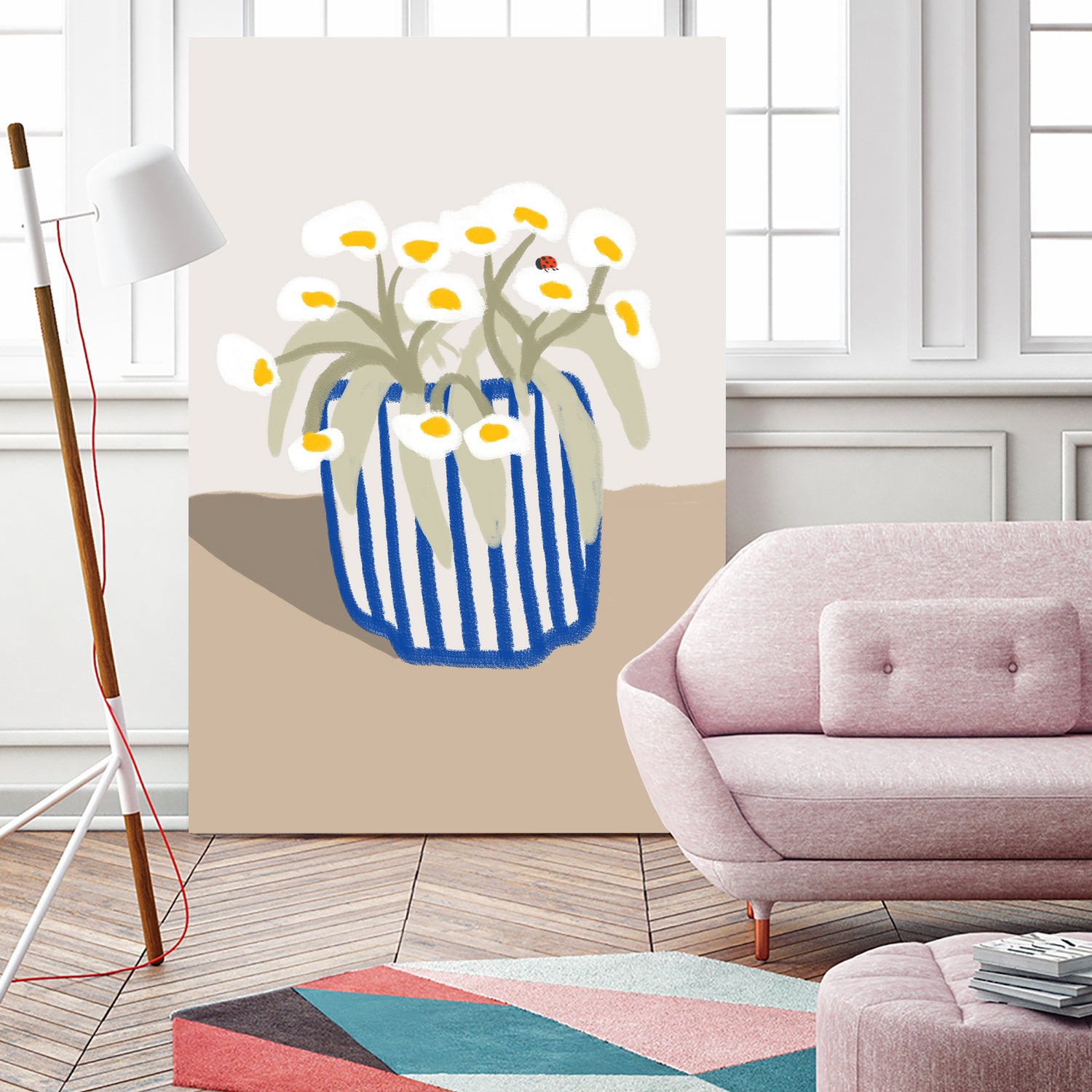 Vase printanier by M Studio on GIANT ART - blue floral flowers