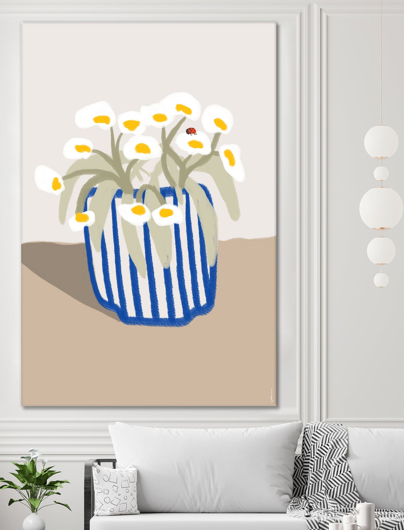 Vase printanier by M Studio on GIANT ART - blue floral flowers