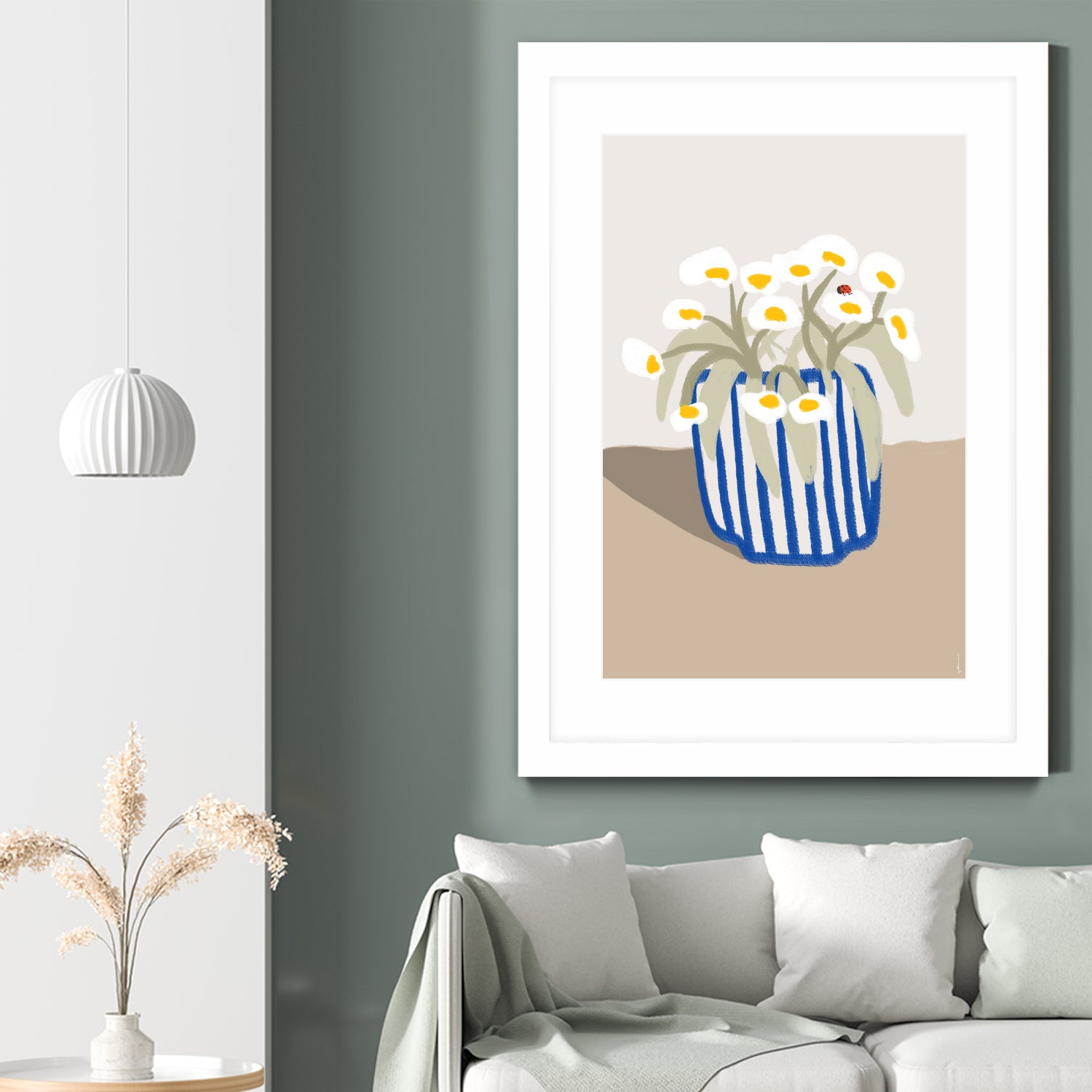 Vase printanier by M Studio on GIANT ART - blue floral flowers