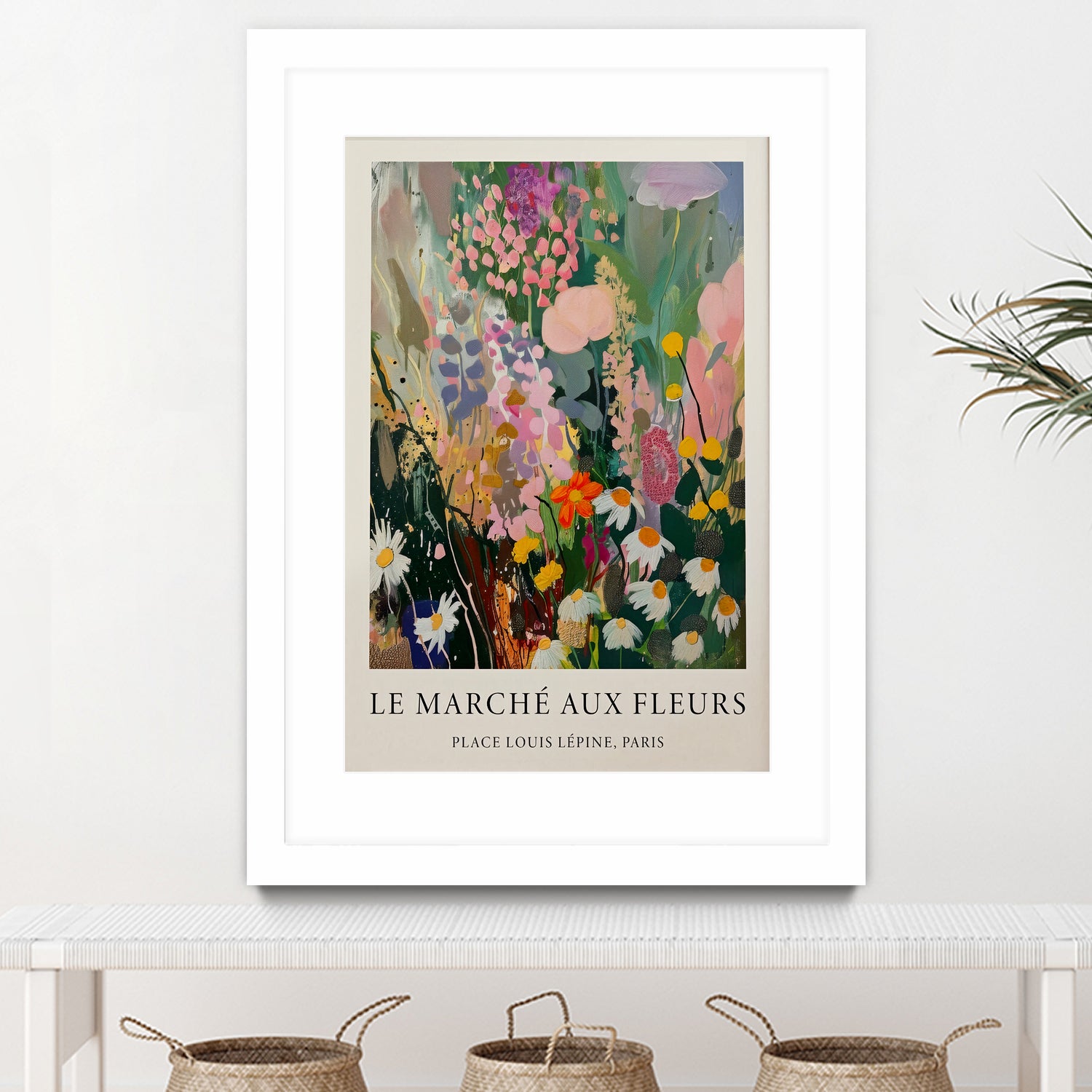 Marché aux Fleurs by M Studio on GIANT ART - pink botanique