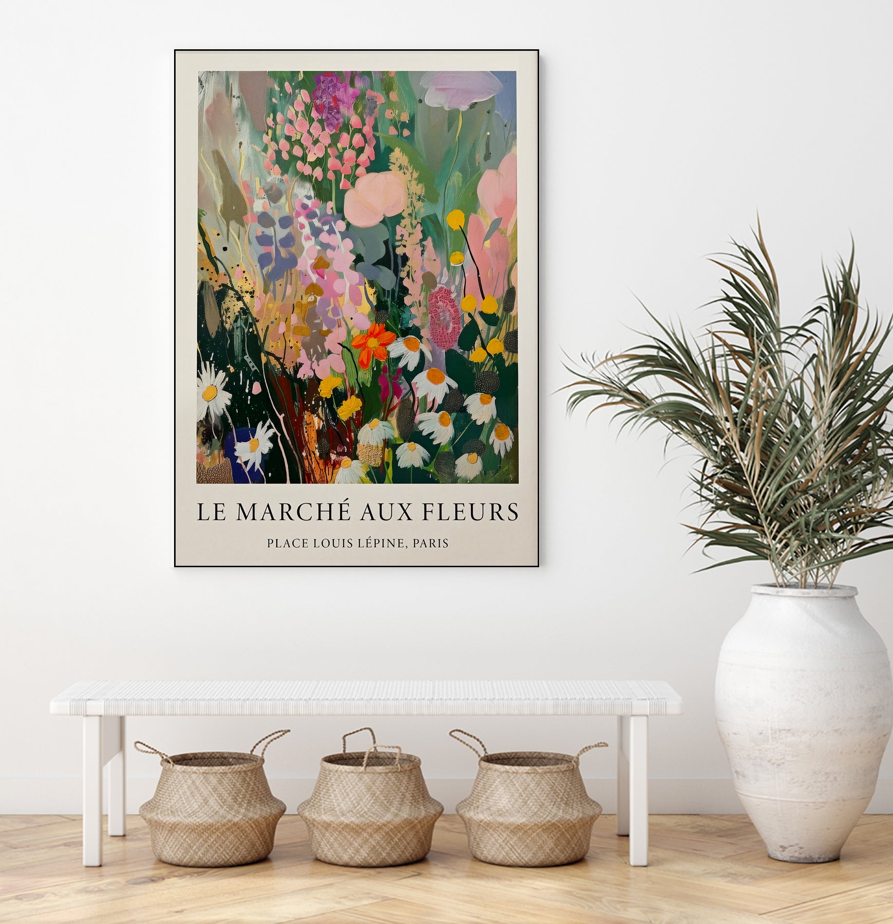 Marché aux Fleurs by M Studio on GIANT ART - pink botanique