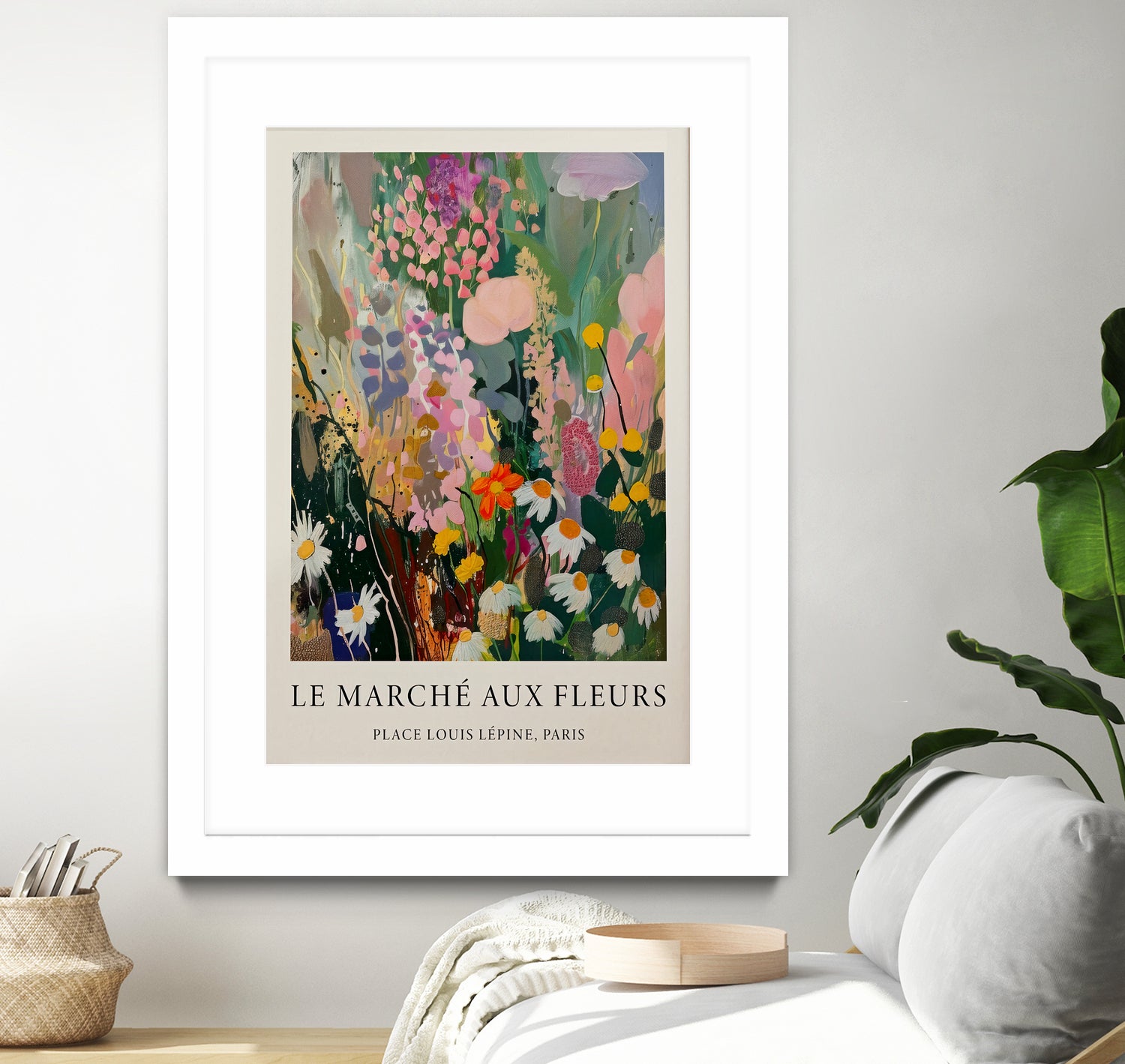 Marché aux Fleurs by M Studio on GIANT ART - pink botanique