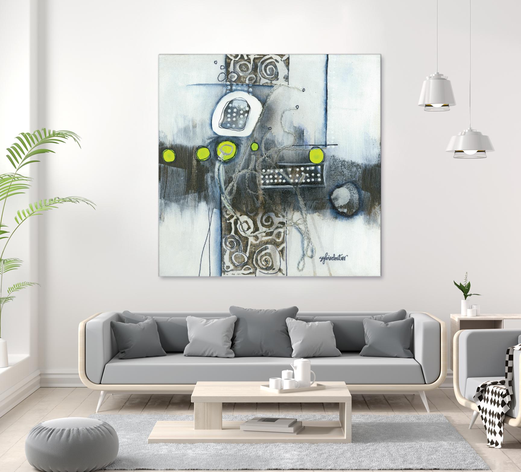 Du fil à retordre by Sylvie cloutier on GIANT ART - green abstract