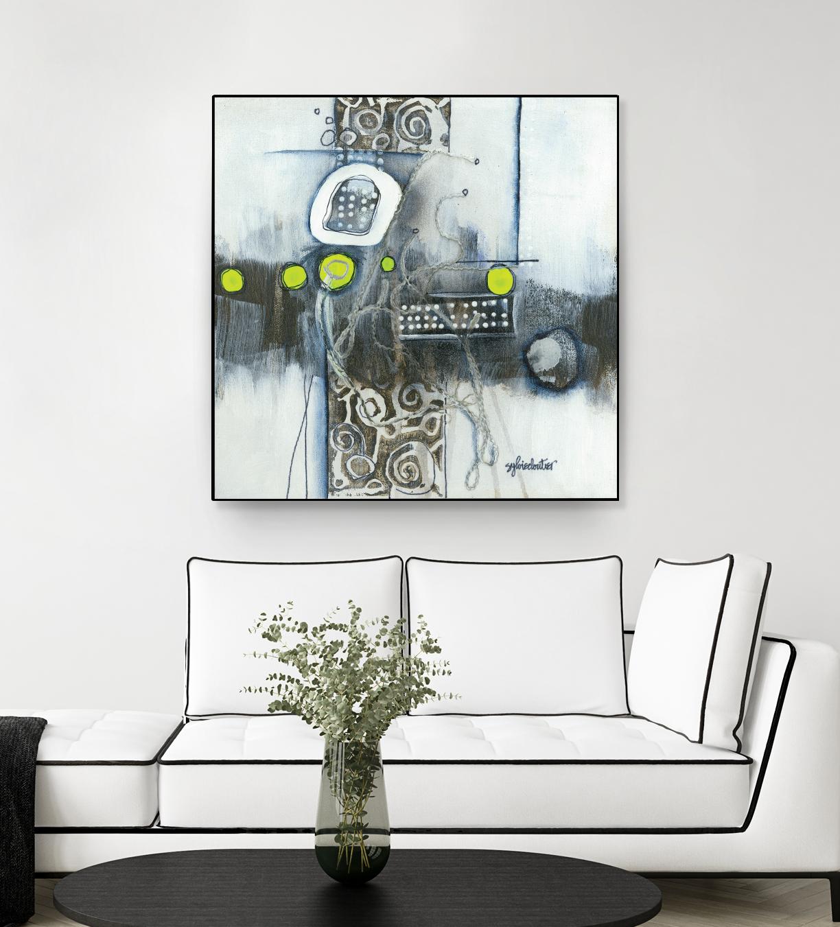 Du fil à retordre by Sylvie cloutier on GIANT ART - green abstract