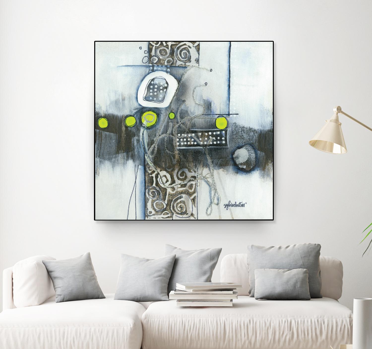 Du fil à retordre by Sylvie cloutier on GIANT ART - green abstract