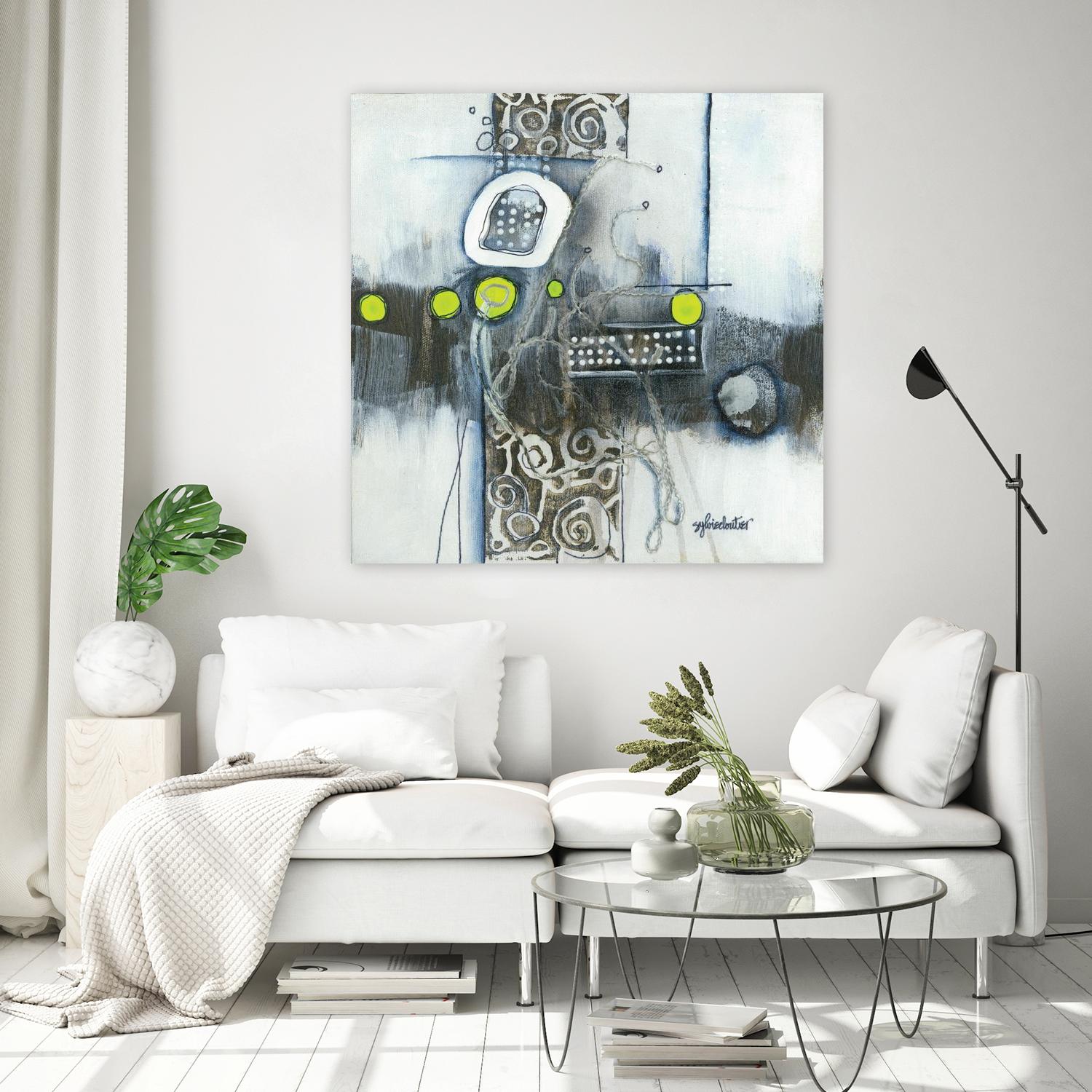 Du fil à retordre by Sylvie cloutier on GIANT ART - green abstract