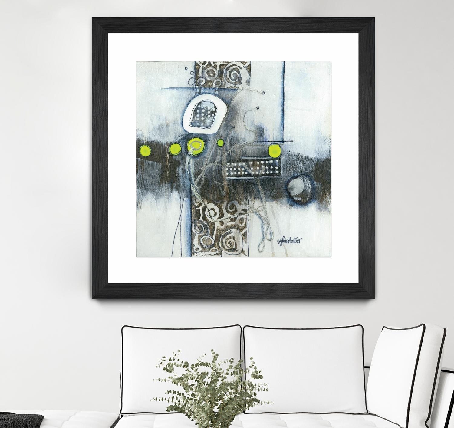 Du fil à retordre by Sylvie cloutier on GIANT ART - green abstract