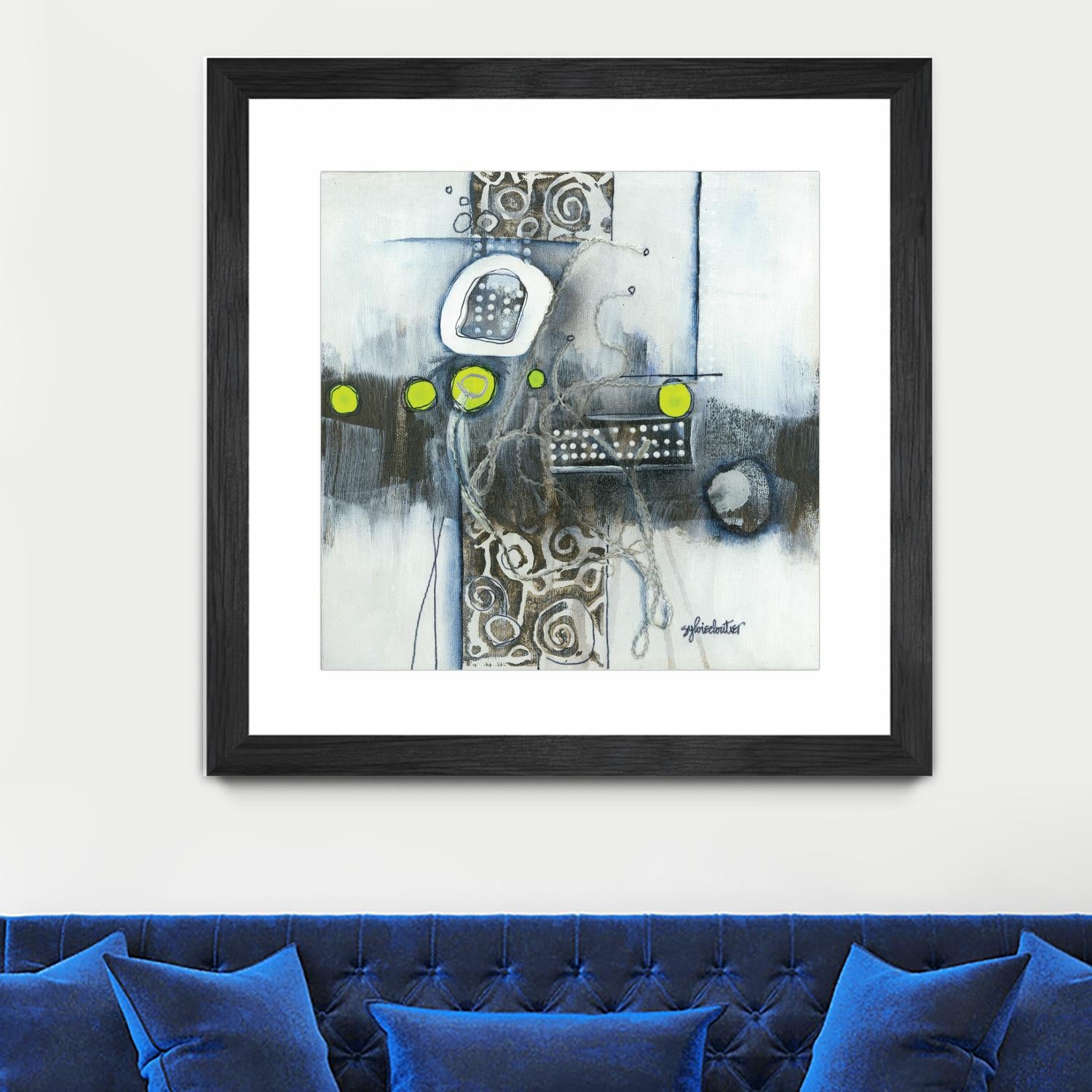 Du fil à retordre by Sylvie cloutier on GIANT ART - green abstract