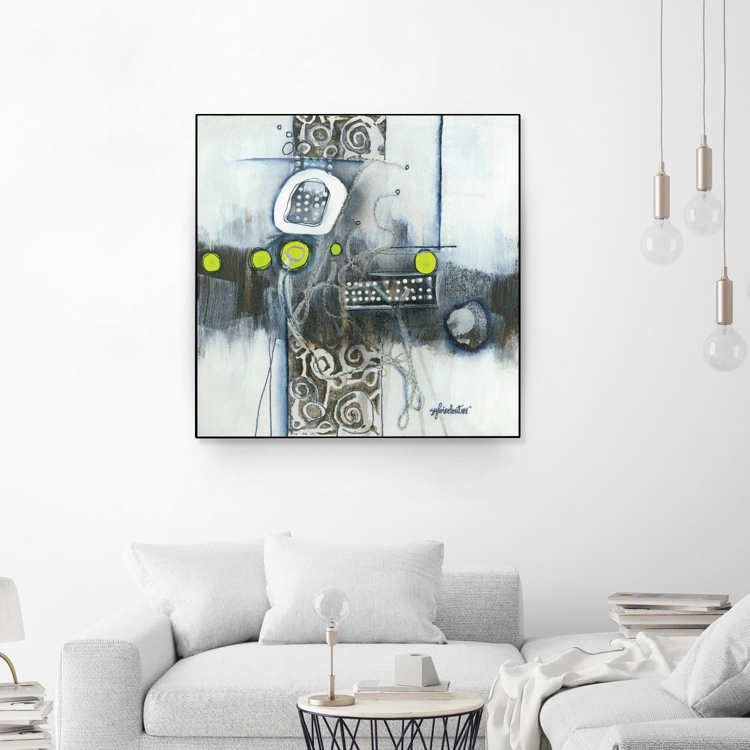 Du fil à retordre by Sylvie cloutier on GIANT ART - green abstract