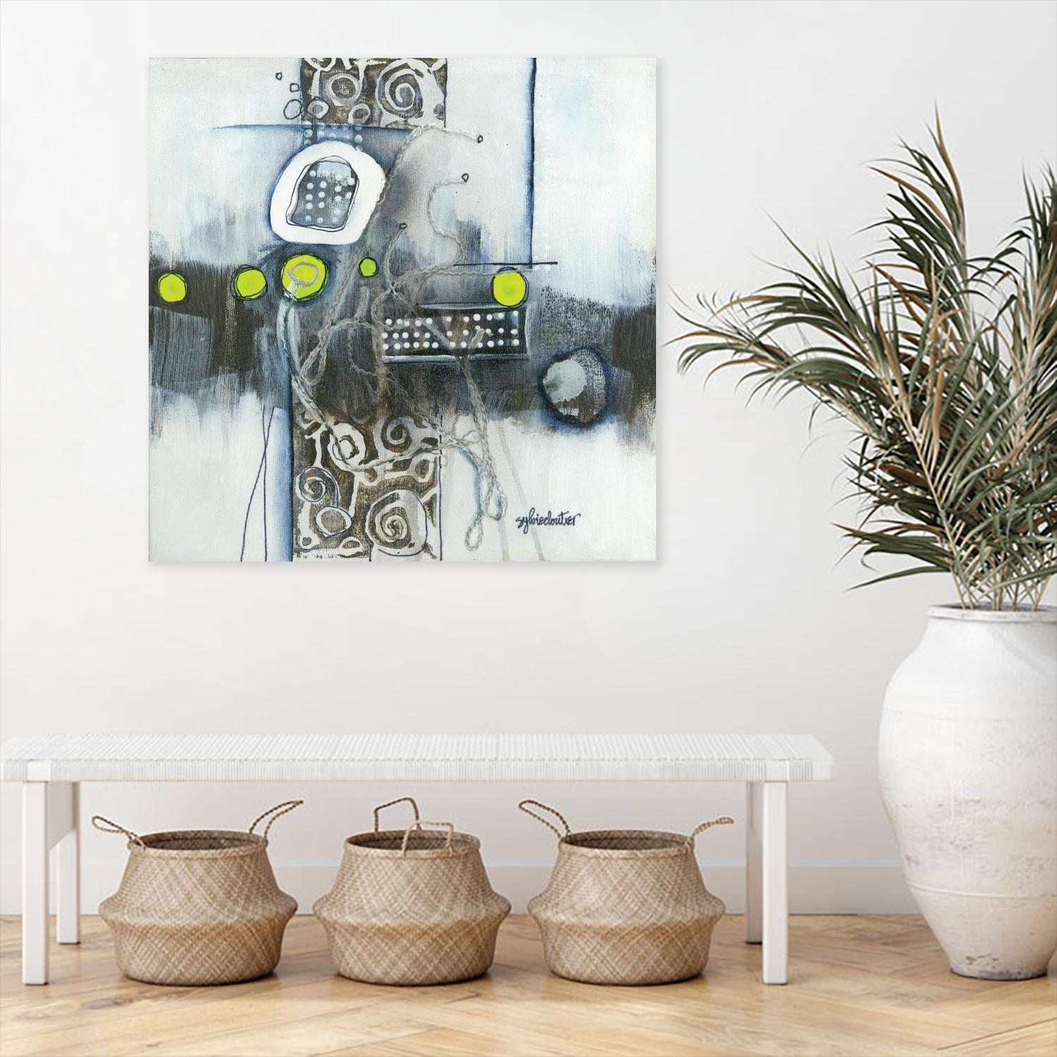 Du fil à retordre by Sylvie cloutier on GIANT ART - green abstract