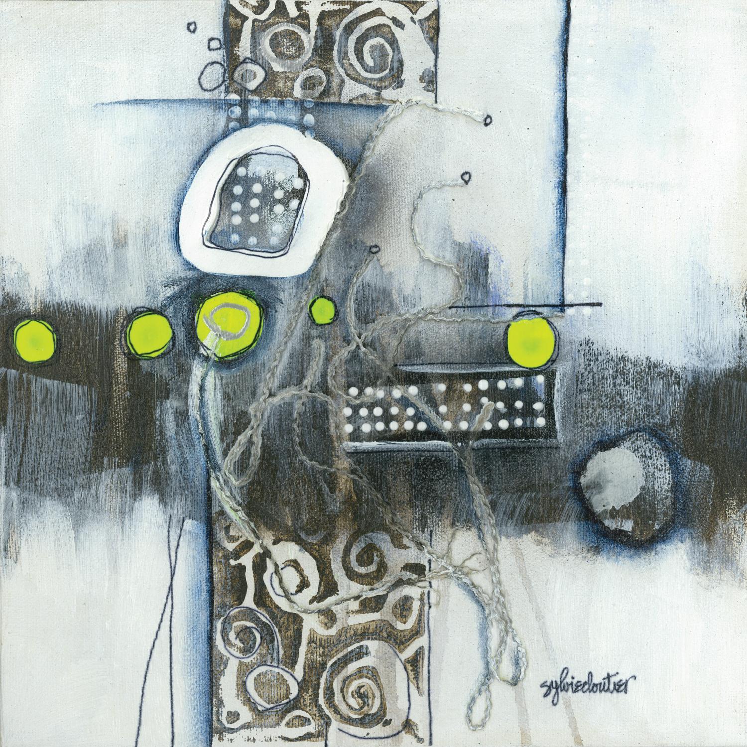 Du fil à retordre by Sylvie cloutier on GIANT ART - green abstract