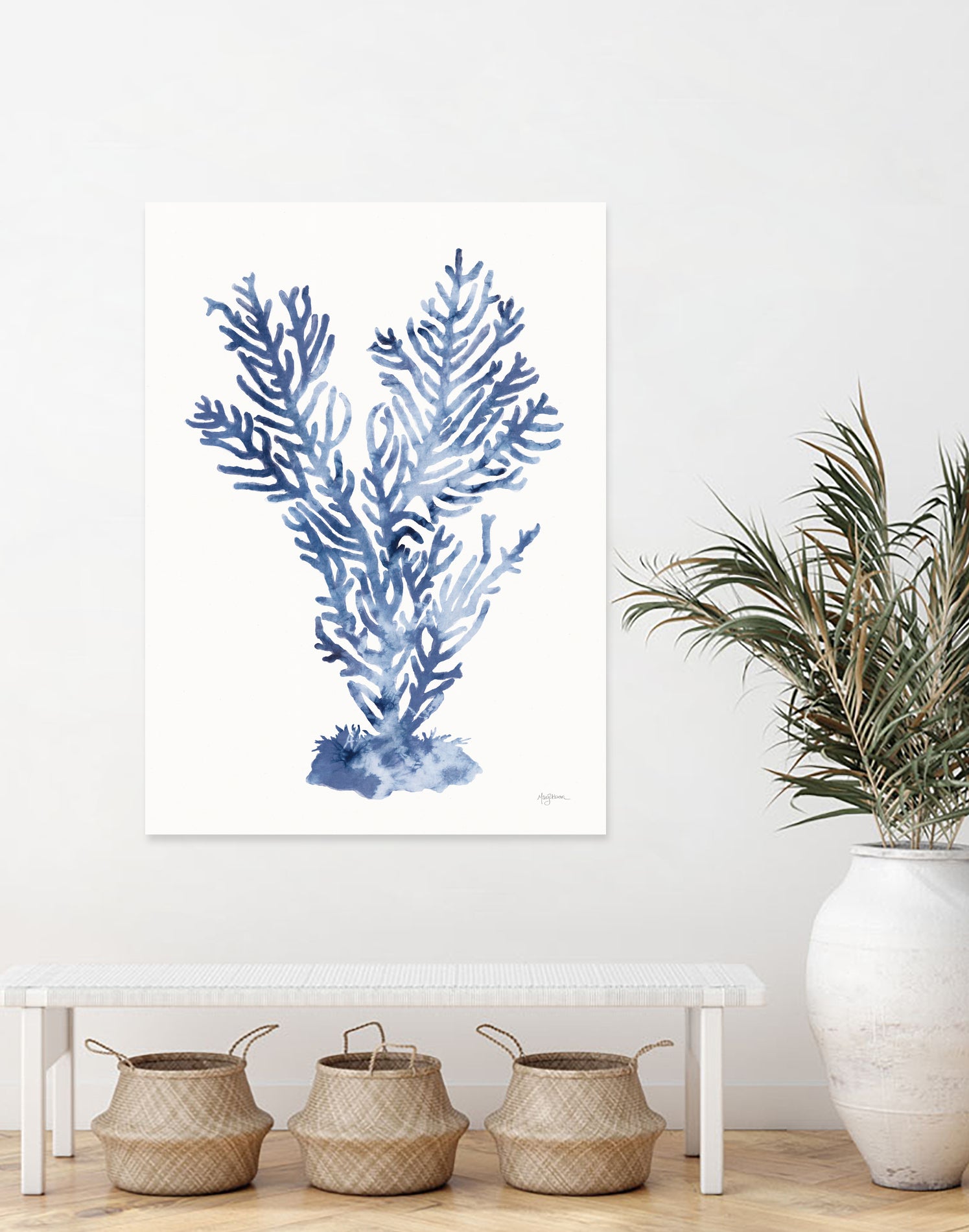 Shibori Coral I by Mary Urban on GIANT ART - blue