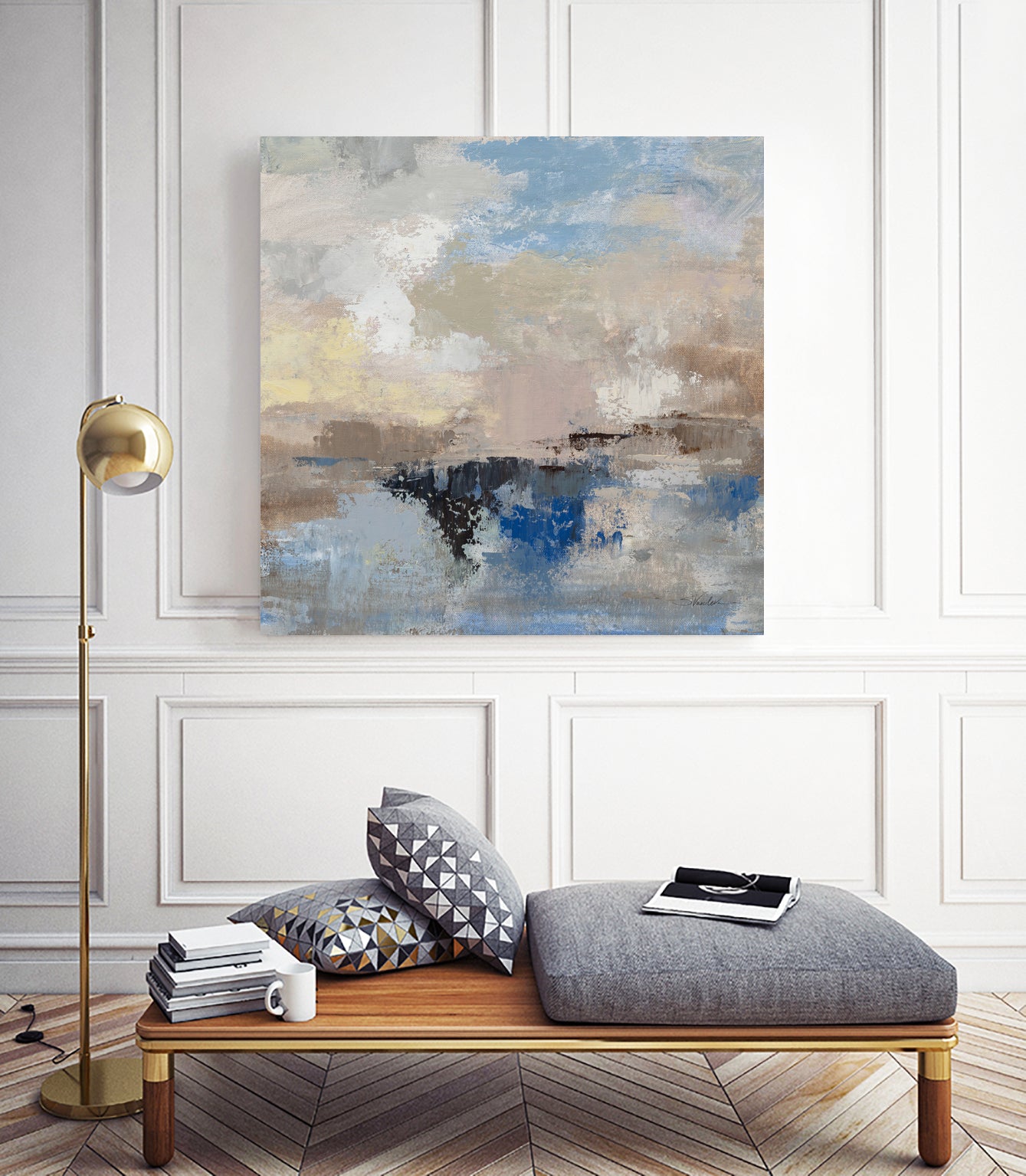 Morning Marine Layer II by Silvia Vassileva on GIANT ART - blue abstract