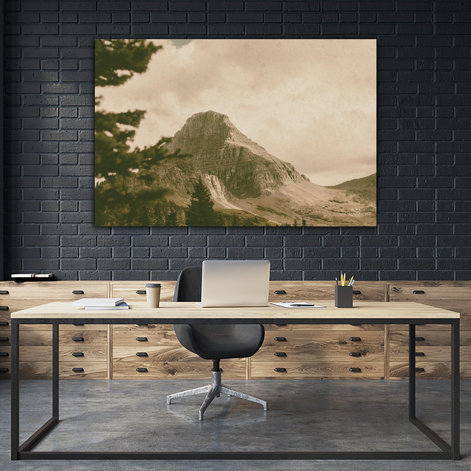 Mountainous I by Nathan Larson on GIANT ART - brown