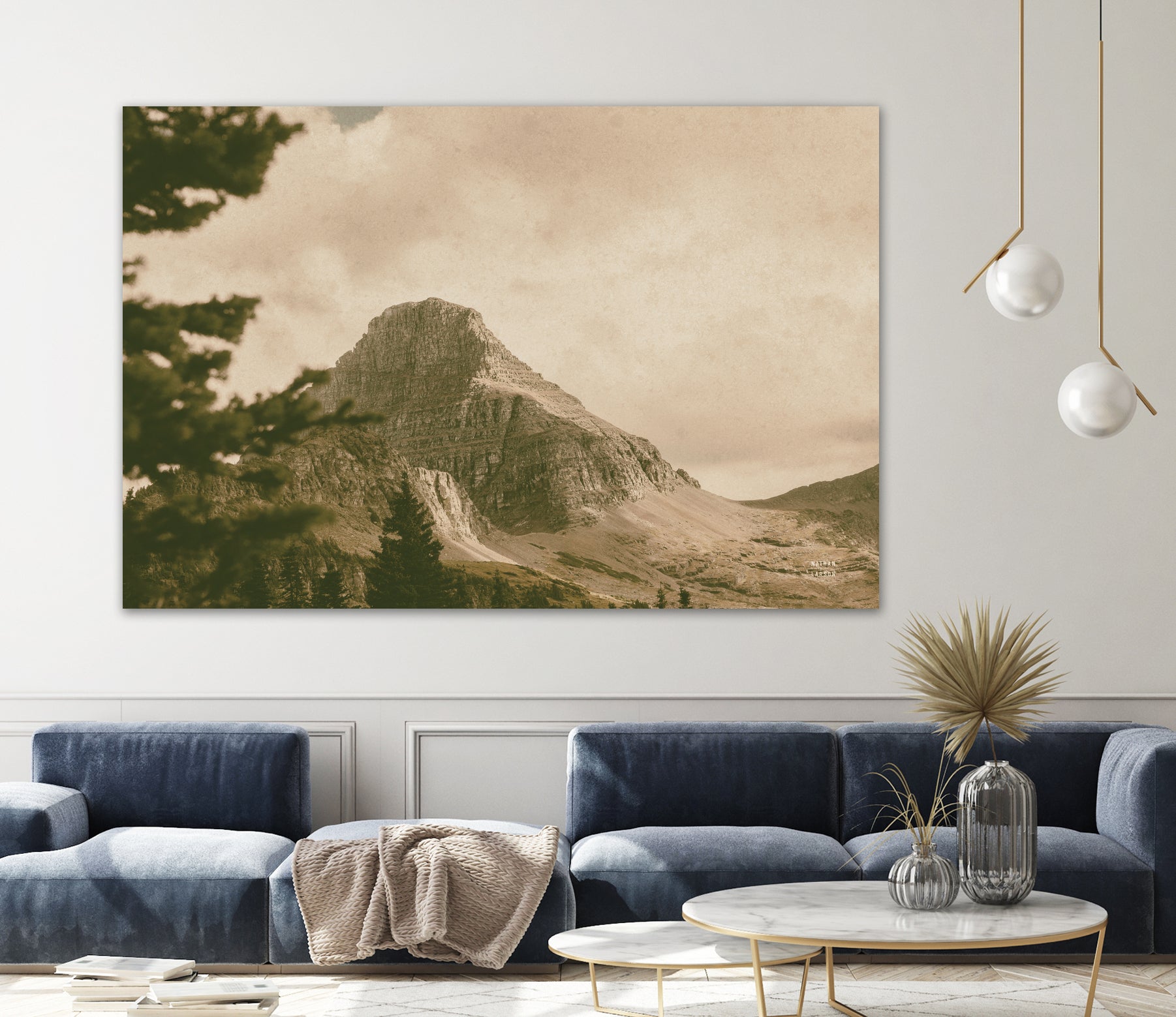 Mountainous I by Nathan Larson on GIANT ART - brown