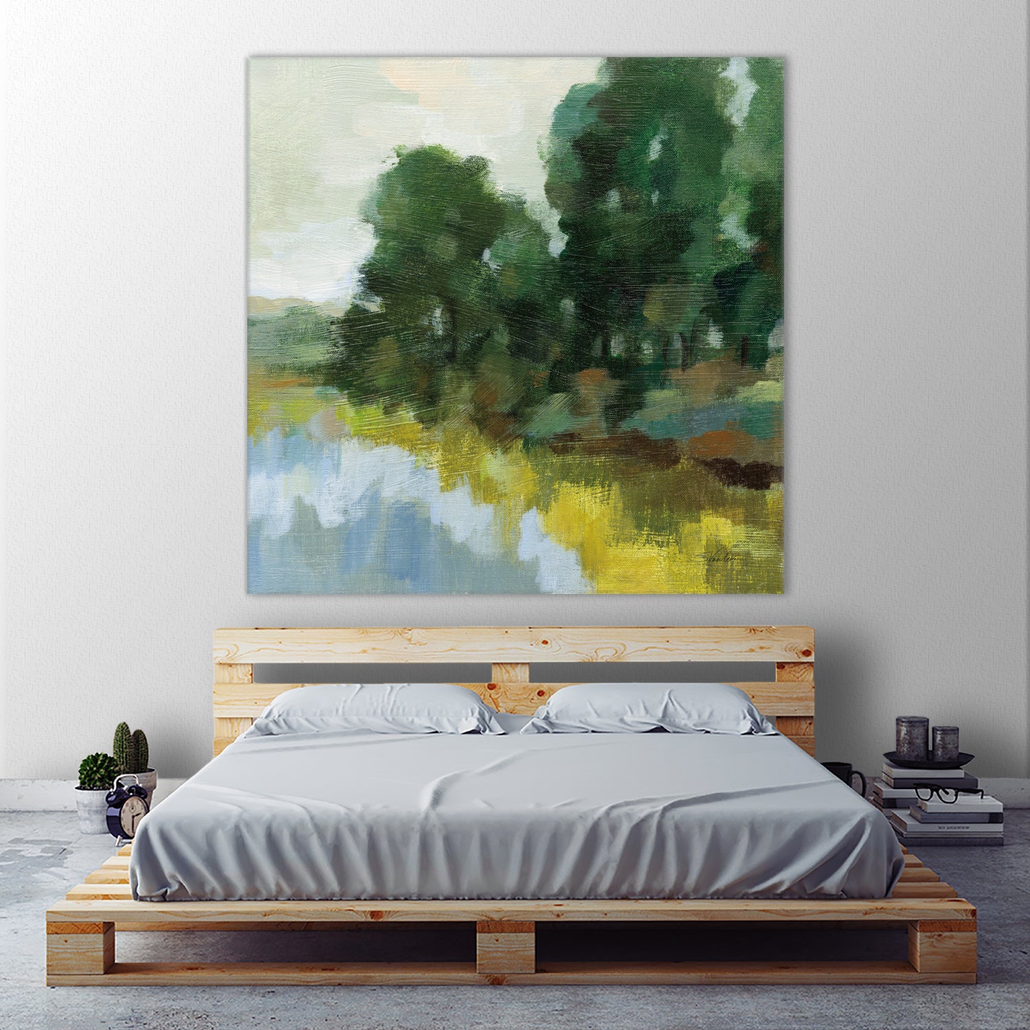 Willows by the Pond II by Silvia Vassileva on GIANT ART - blue