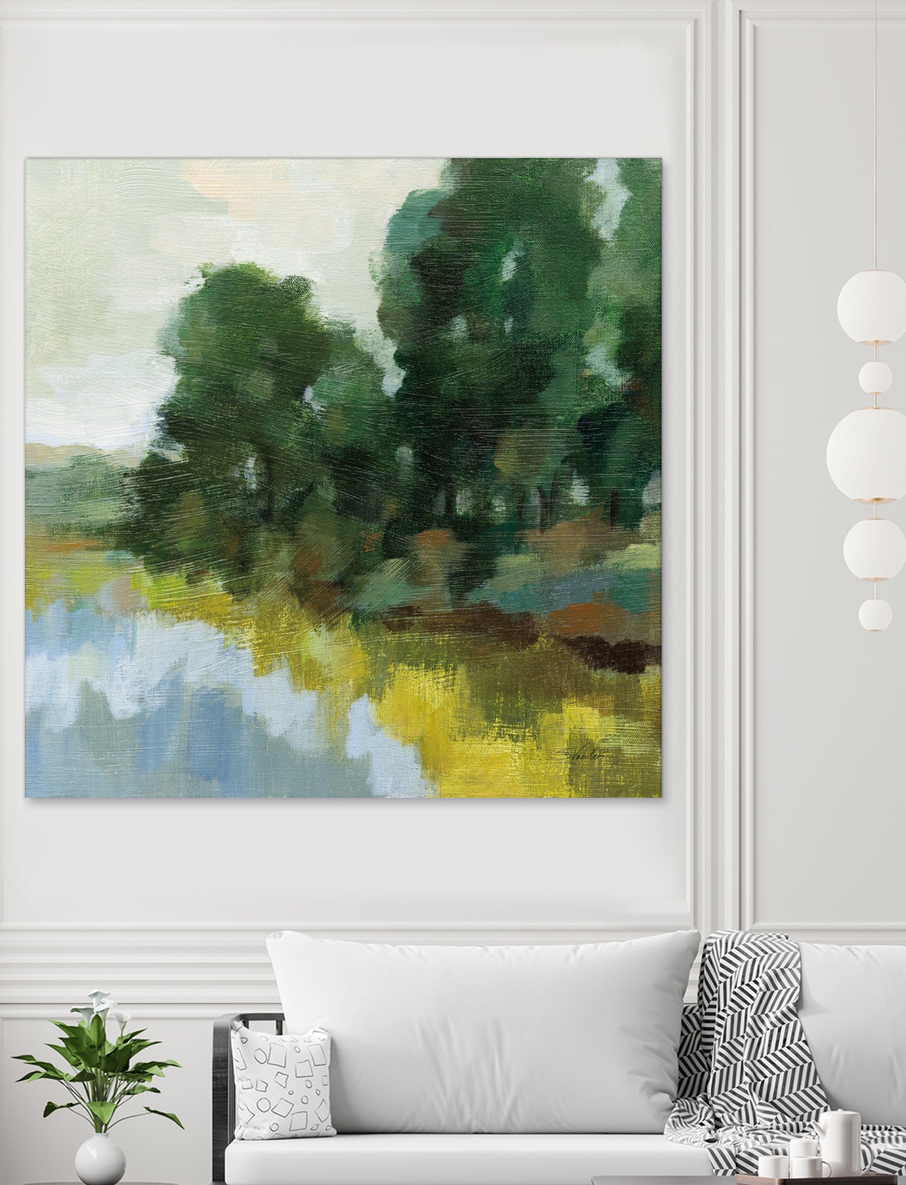 Willows by the Pond II by Silvia Vassileva on GIANT ART - blue