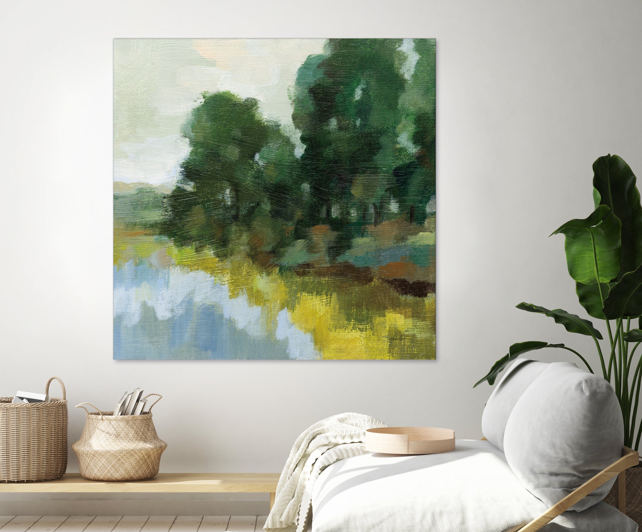 Willows by the Pond II by Silvia Vassileva on GIANT ART - blue