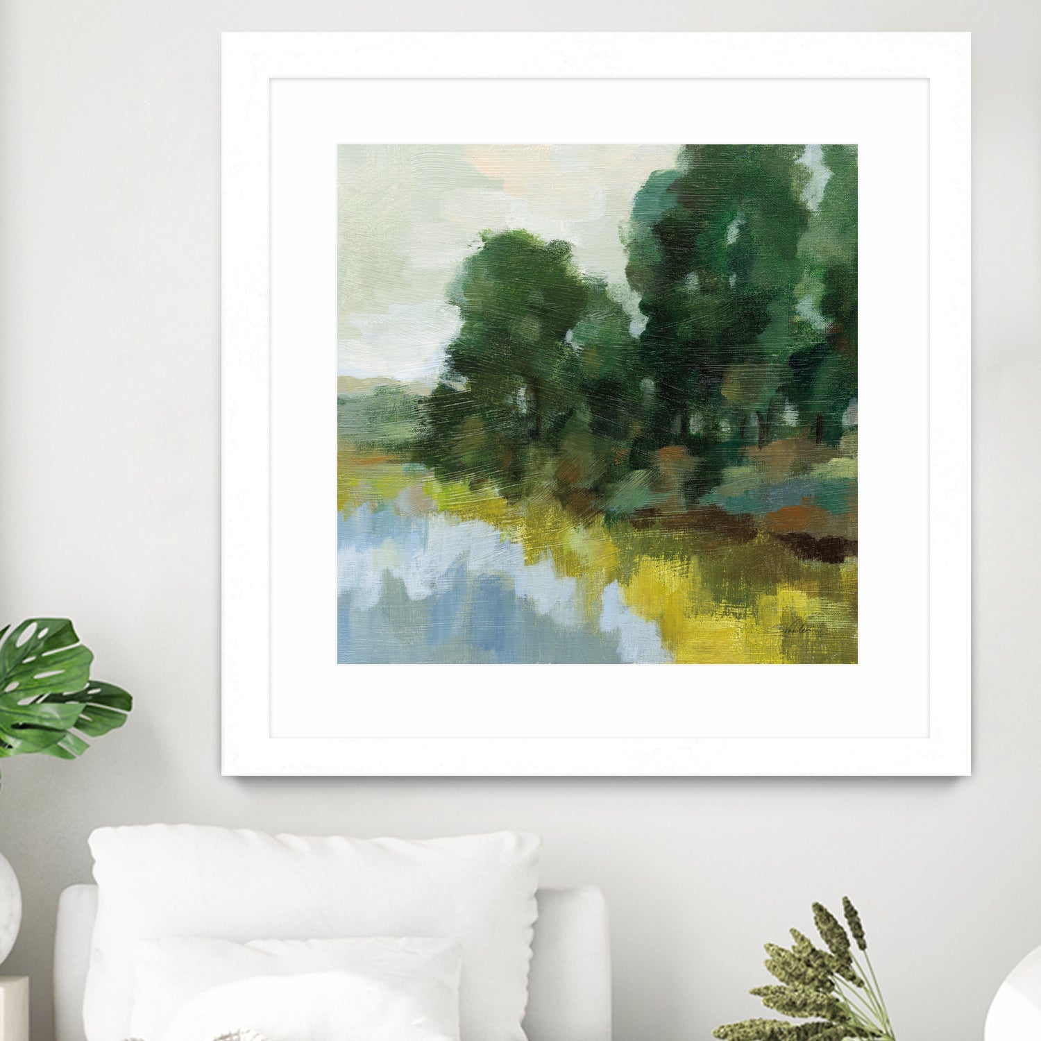 Willows by the Pond II by Silvia Vassileva on GIANT ART - blue