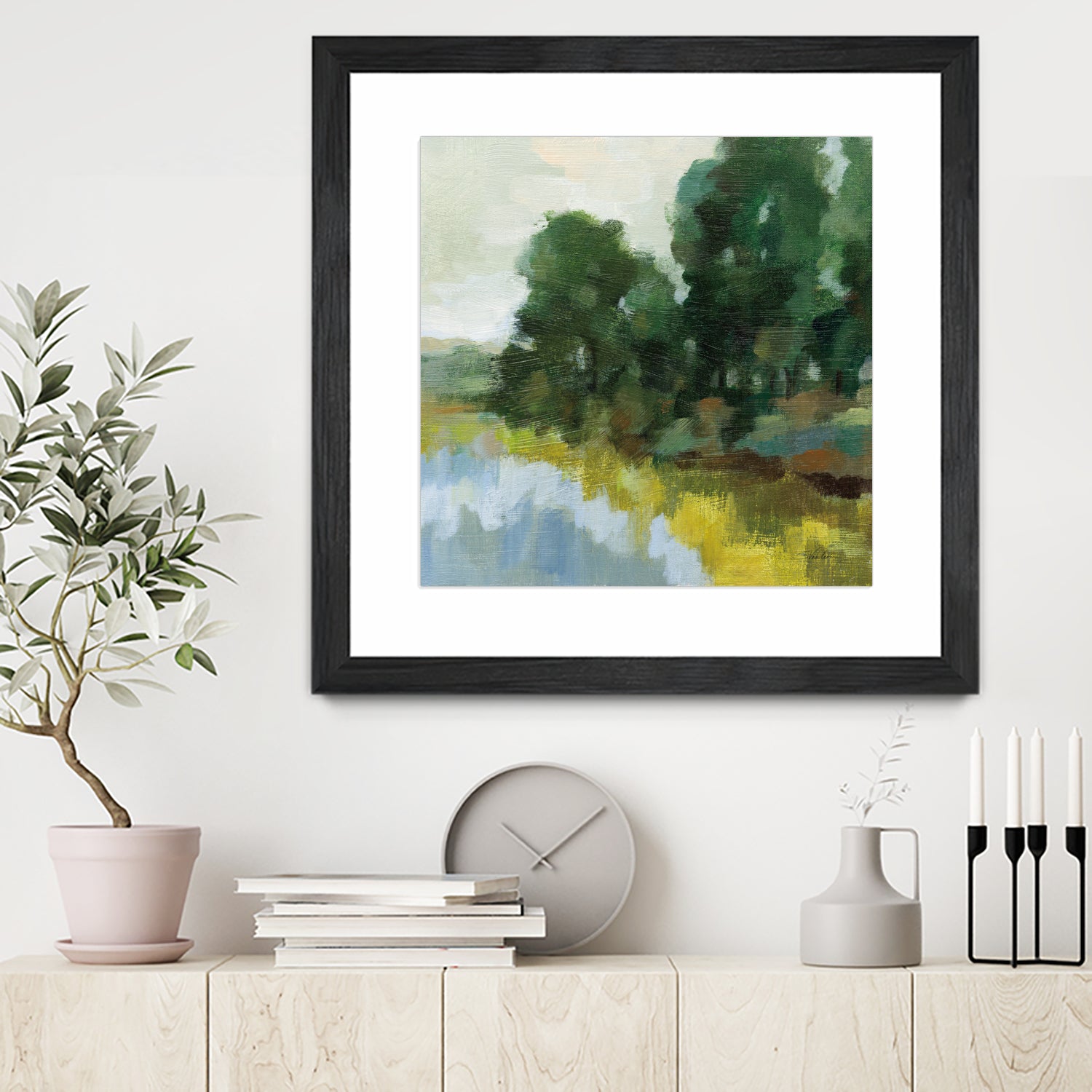 Willows by the Pond II by Silvia Vassileva on GIANT ART - blue