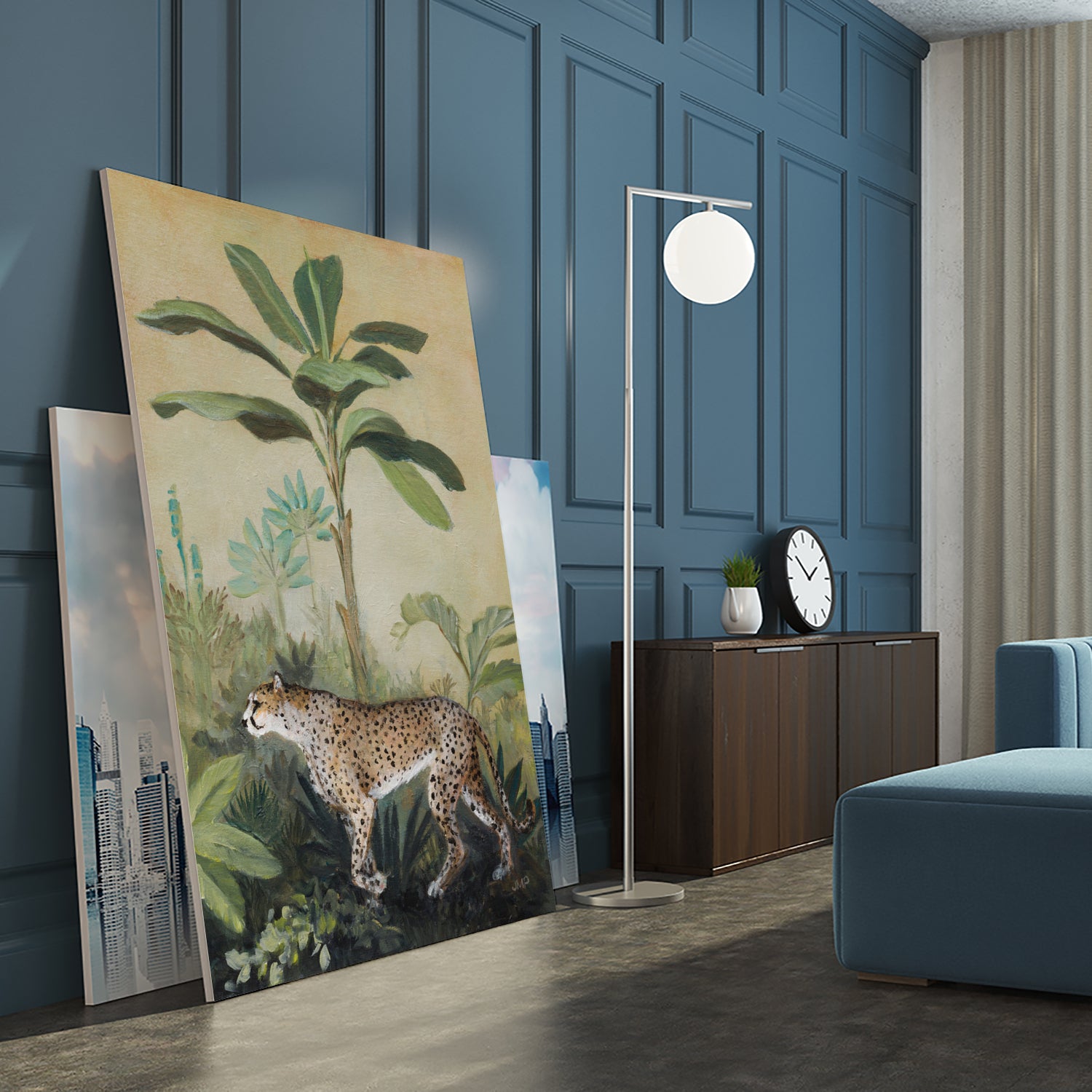 King of the Jungle II by Julia Purinton on GIANT ART - beige botanical framed canvas