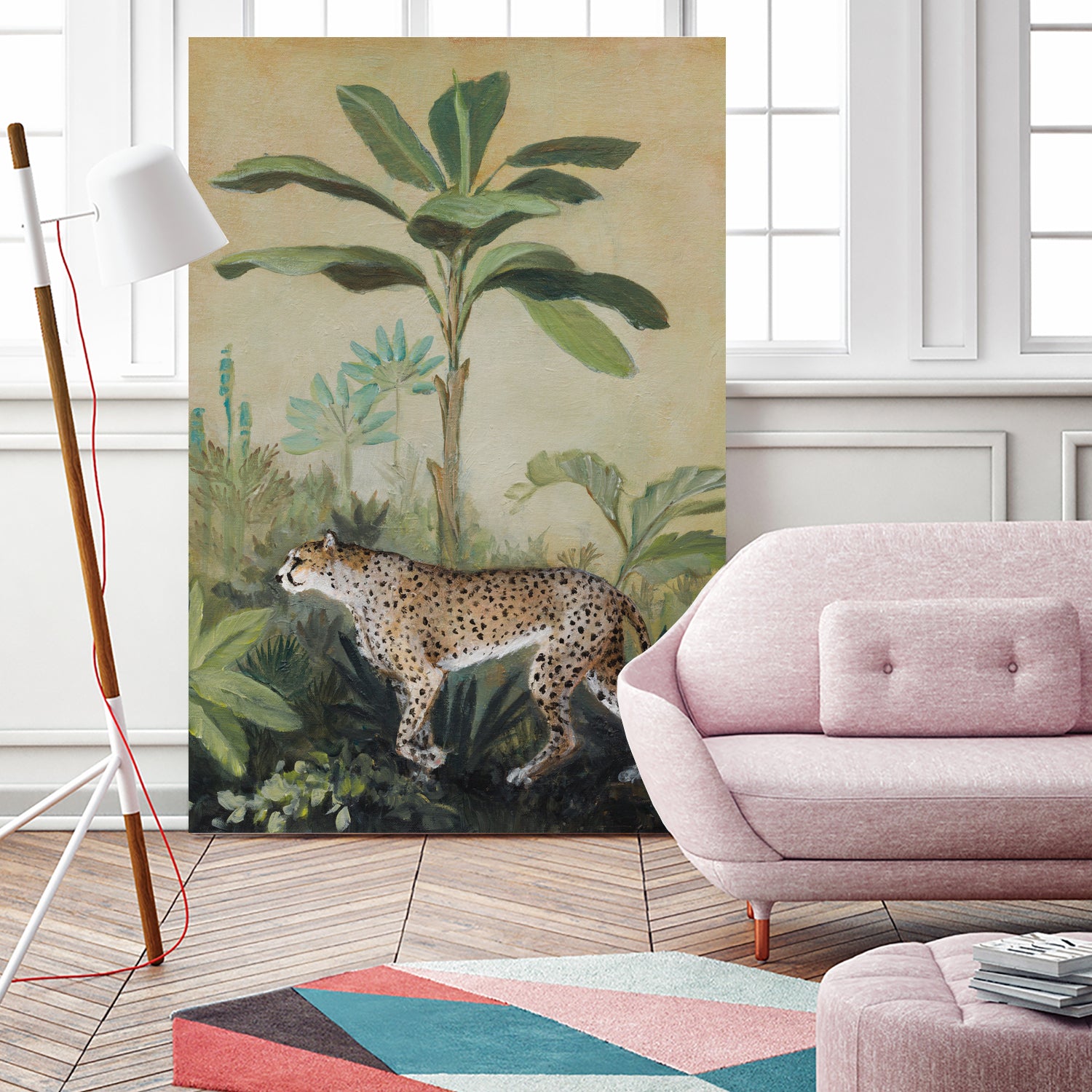 King of the Jungle II by Julia Purinton on GIANT ART - beige botanical framed canvas