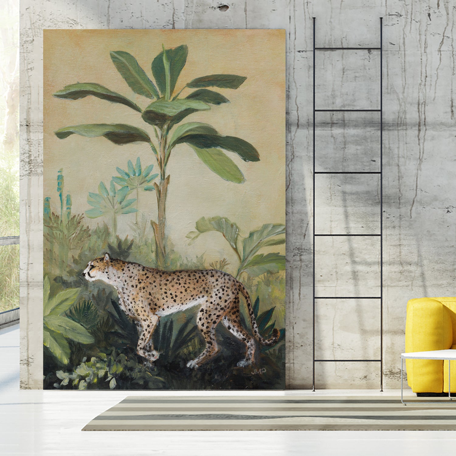 King of the Jungle II by Julia Purinton on GIANT ART - beige botanical framed canvas