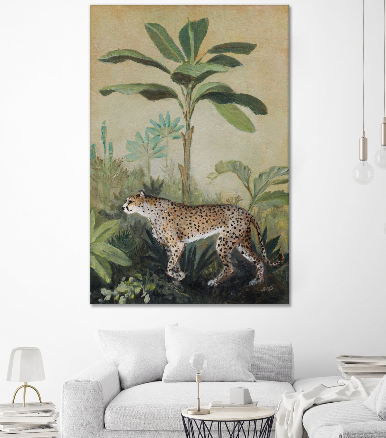 King of the Jungle II by Julia Purinton on GIANT ART - beige botanical framed canvas