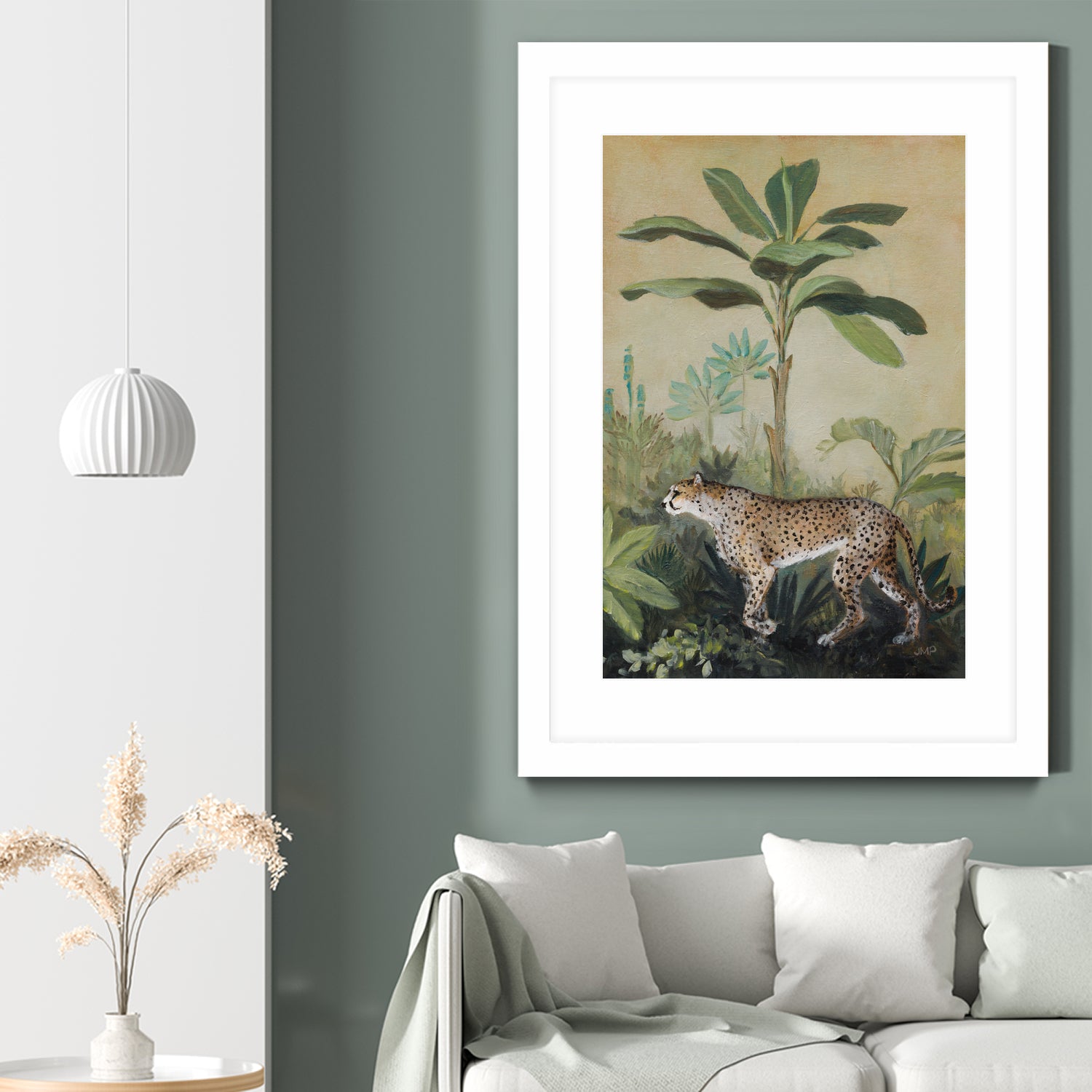 King of the Jungle II by Julia Purinton on GIANT ART - beige botanical framed canvas