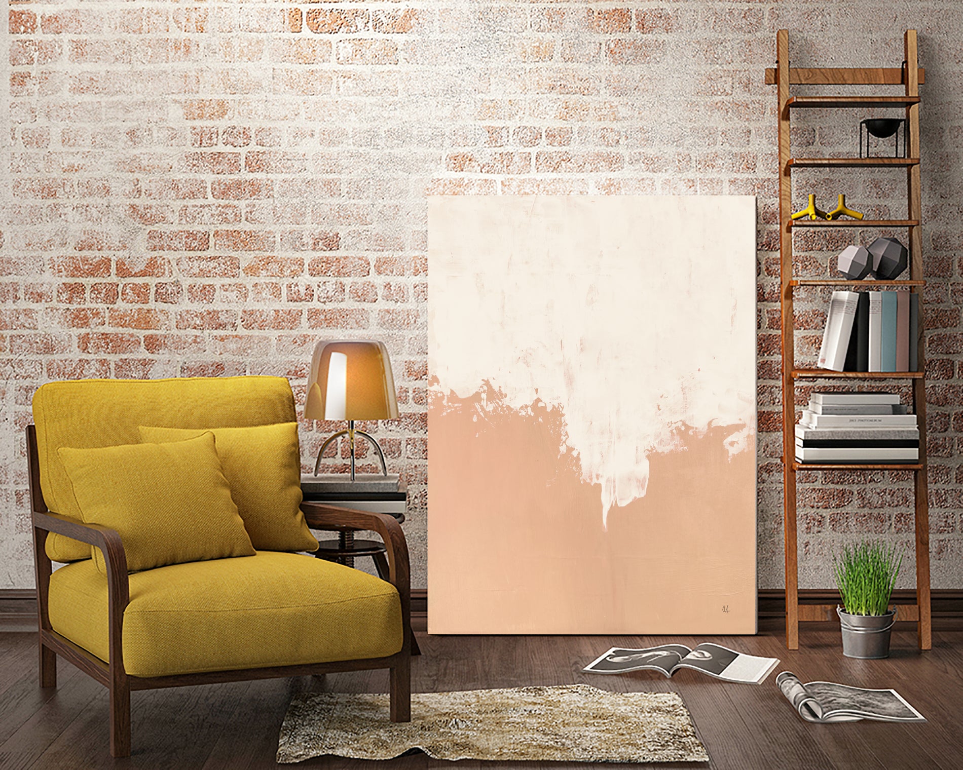 Just Peachy by Sarah Adams on GIANT ART - orange abstract