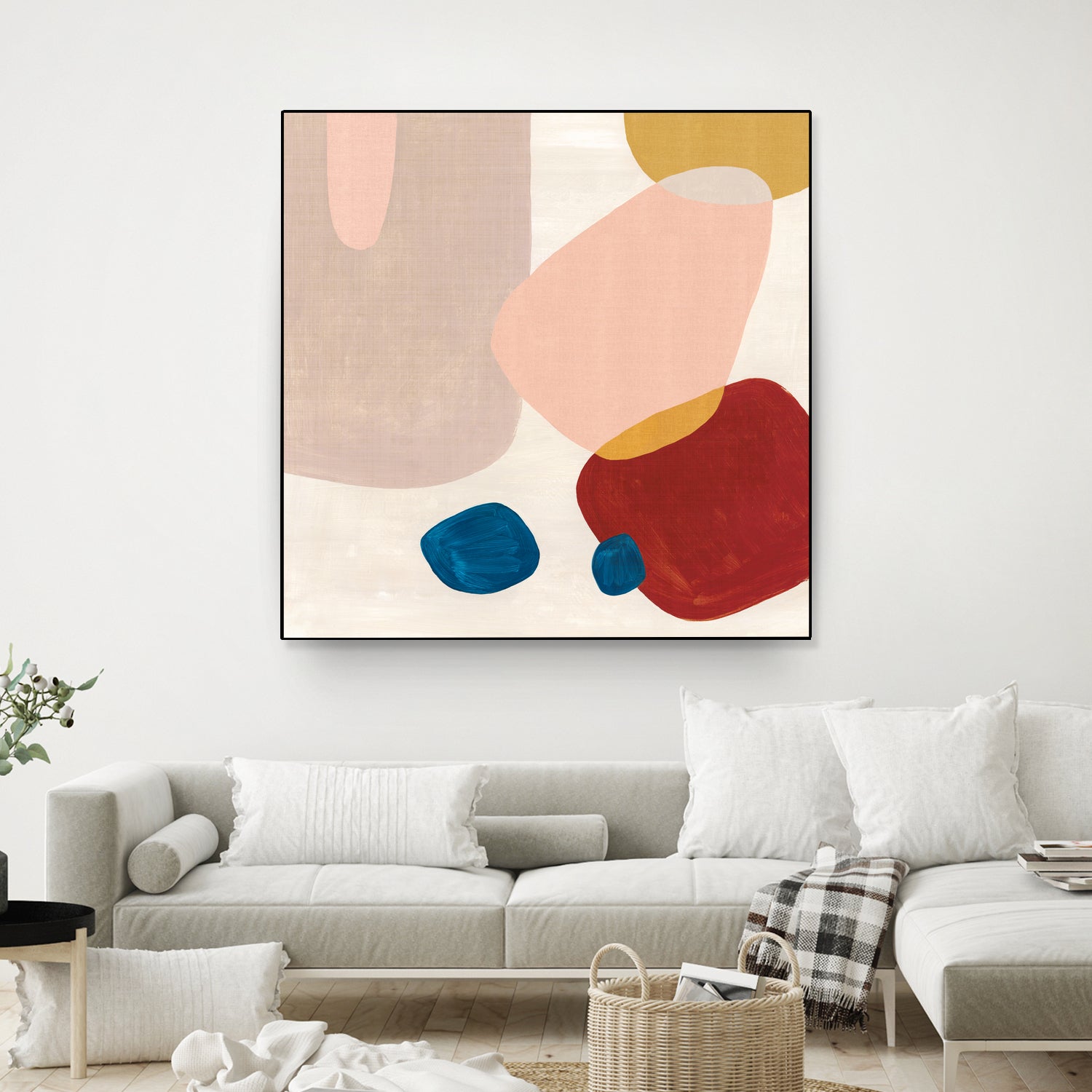 Pink Pebbles III by Eva Watts on GIANT ART - blue shapes