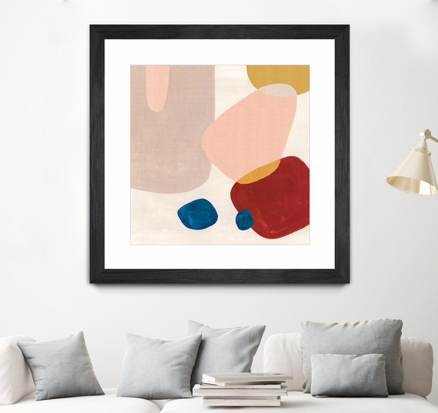 Pink Pebbles III by Eva Watts on GIANT ART - blue shapes