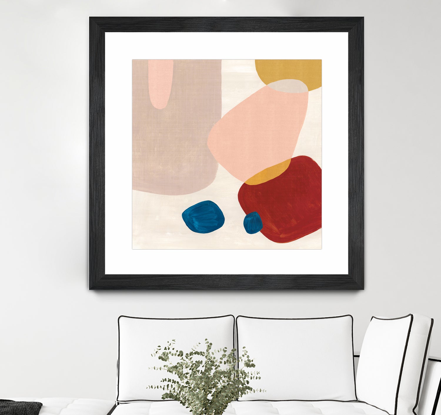 Pink Pebbles III by Eva Watts on GIANT ART - blue shapes