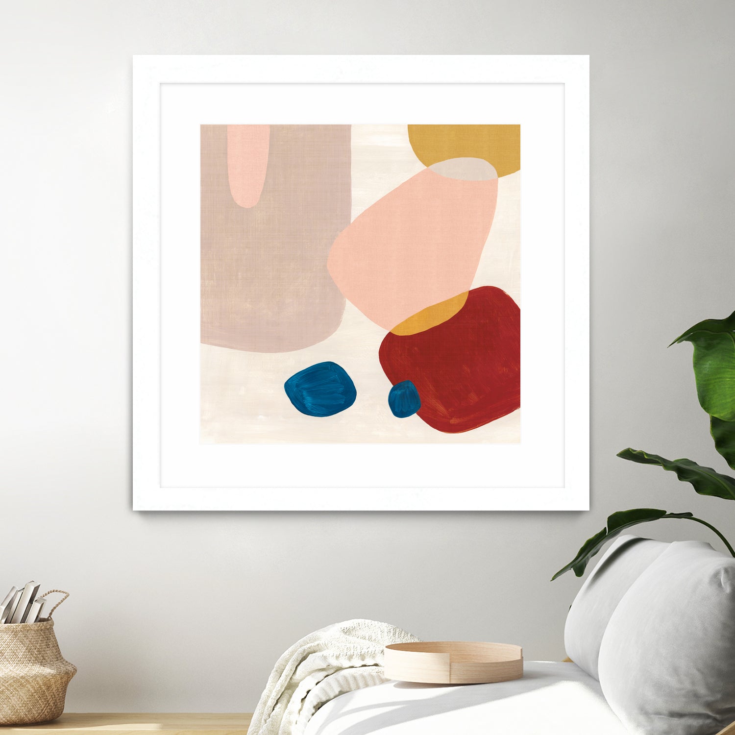 Pink Pebbles III by Eva Watts on GIANT ART - blue shapes